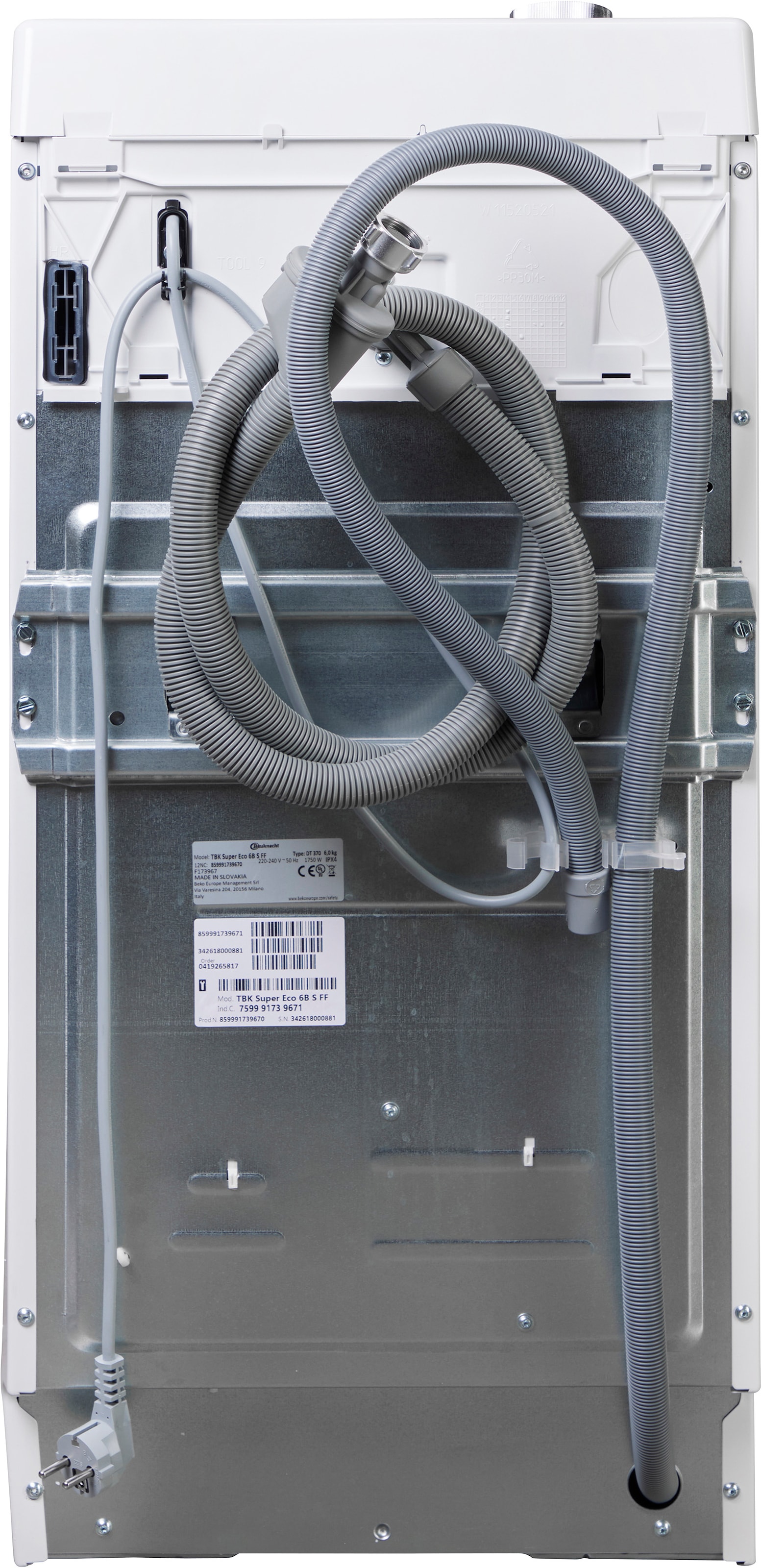 BAUKNECHT Waschmaschine Toplader »TBK Super Eco 6B S FF« 6 kg 1200 U/min FreshFinish - hemmt Gerüche und Knitterfalten mit Hilfe von Dampf