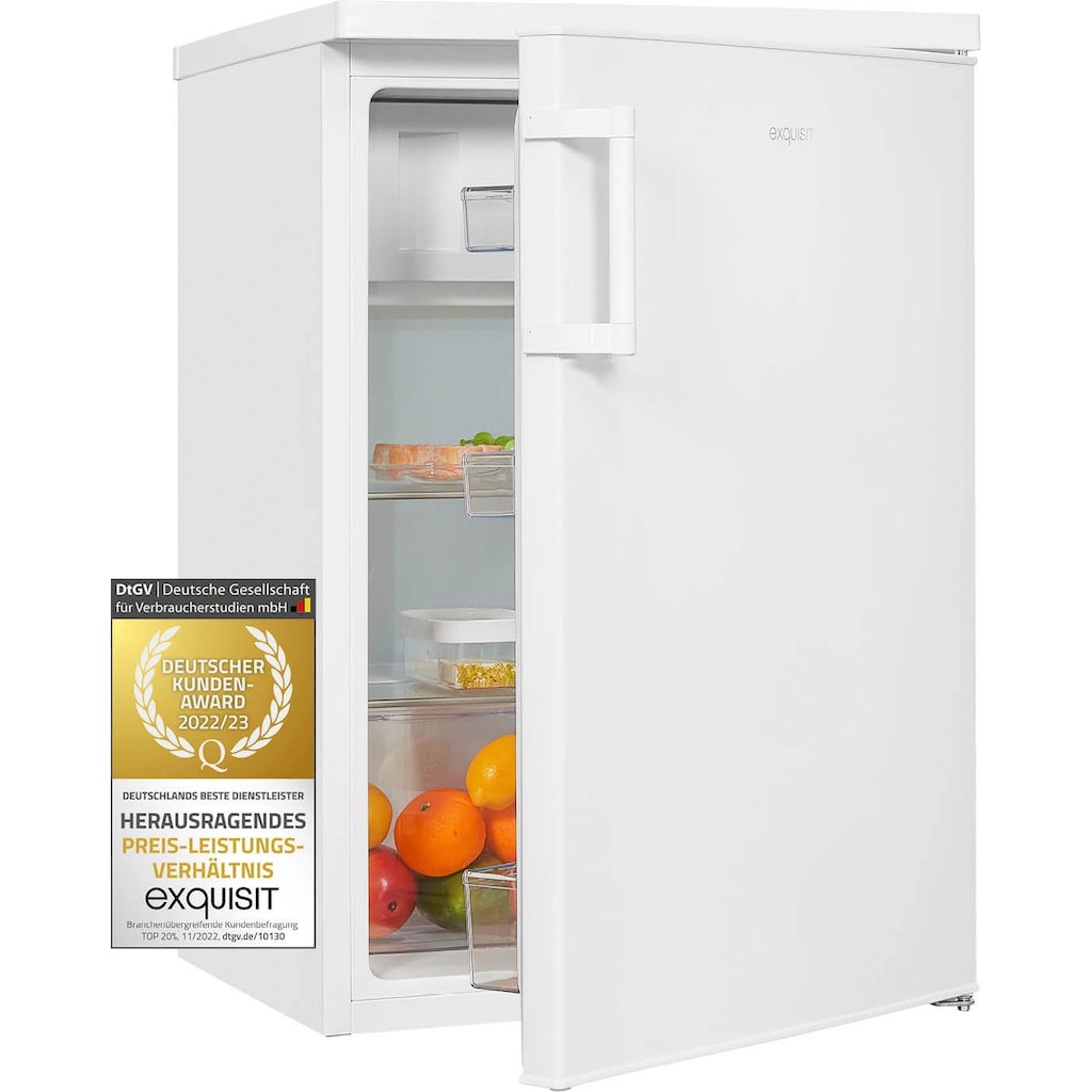 exquisit Kühlschrank »KS16-4-H-010E weiss«, KS16-4-H-010E weiss, 85 cm hoch, 56 cm breit