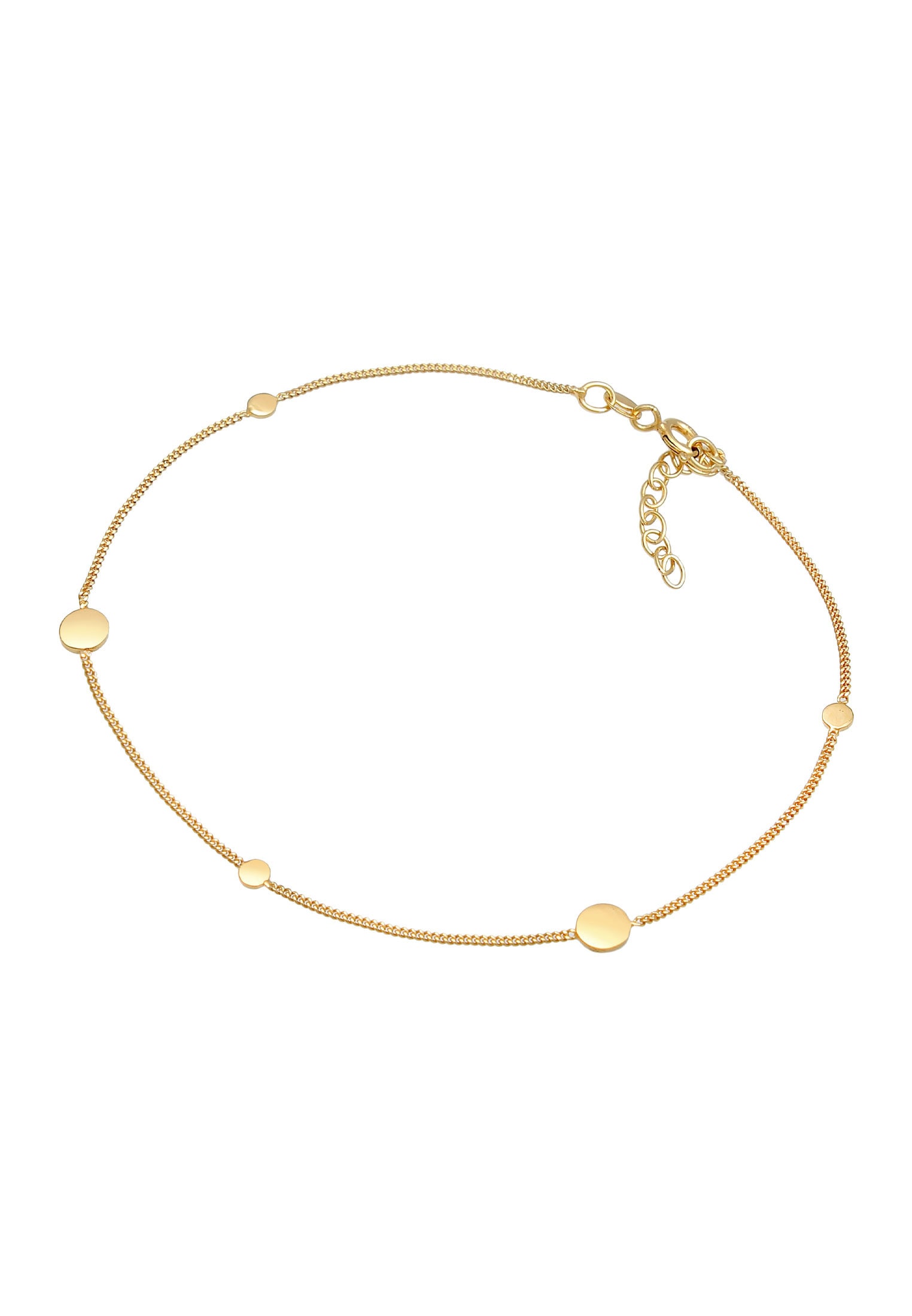 Elli Fußkette »Fußschmuck Coin Kreis Disc Trend Minimal 925 Sterling Silber«