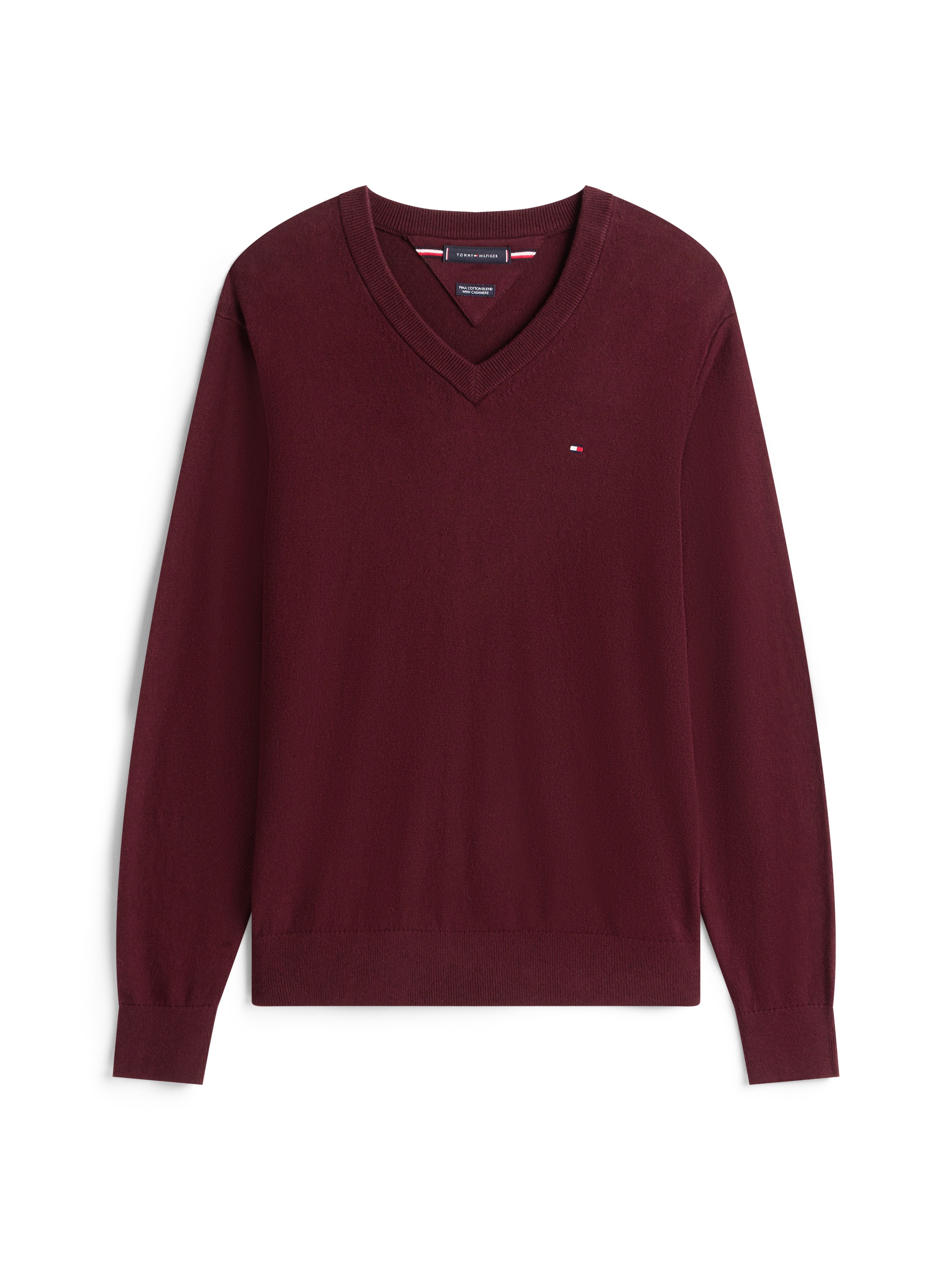 Tommy Hilfiger V-Ausschnitt-Pullover »PIMA ORG CTN CASHMERE V NECK«