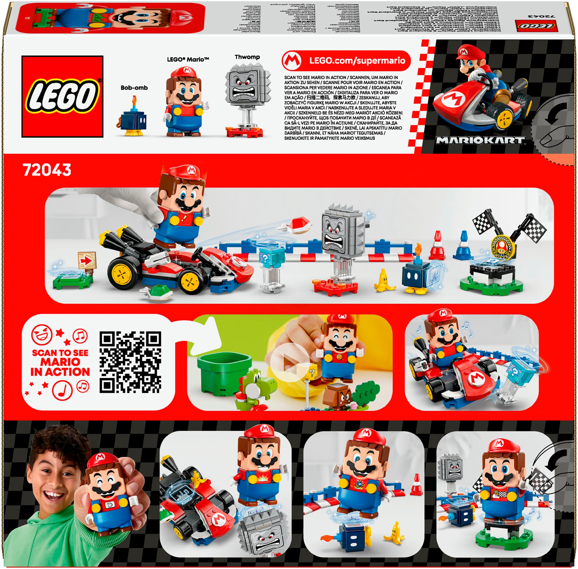 LEGO® Konstruktionsspielsteine »Mario Kart – Interaktiver LEGO Mario & Standard-Kart (72043)«, (278 St.), LEGO Super Mario; Made in Europe