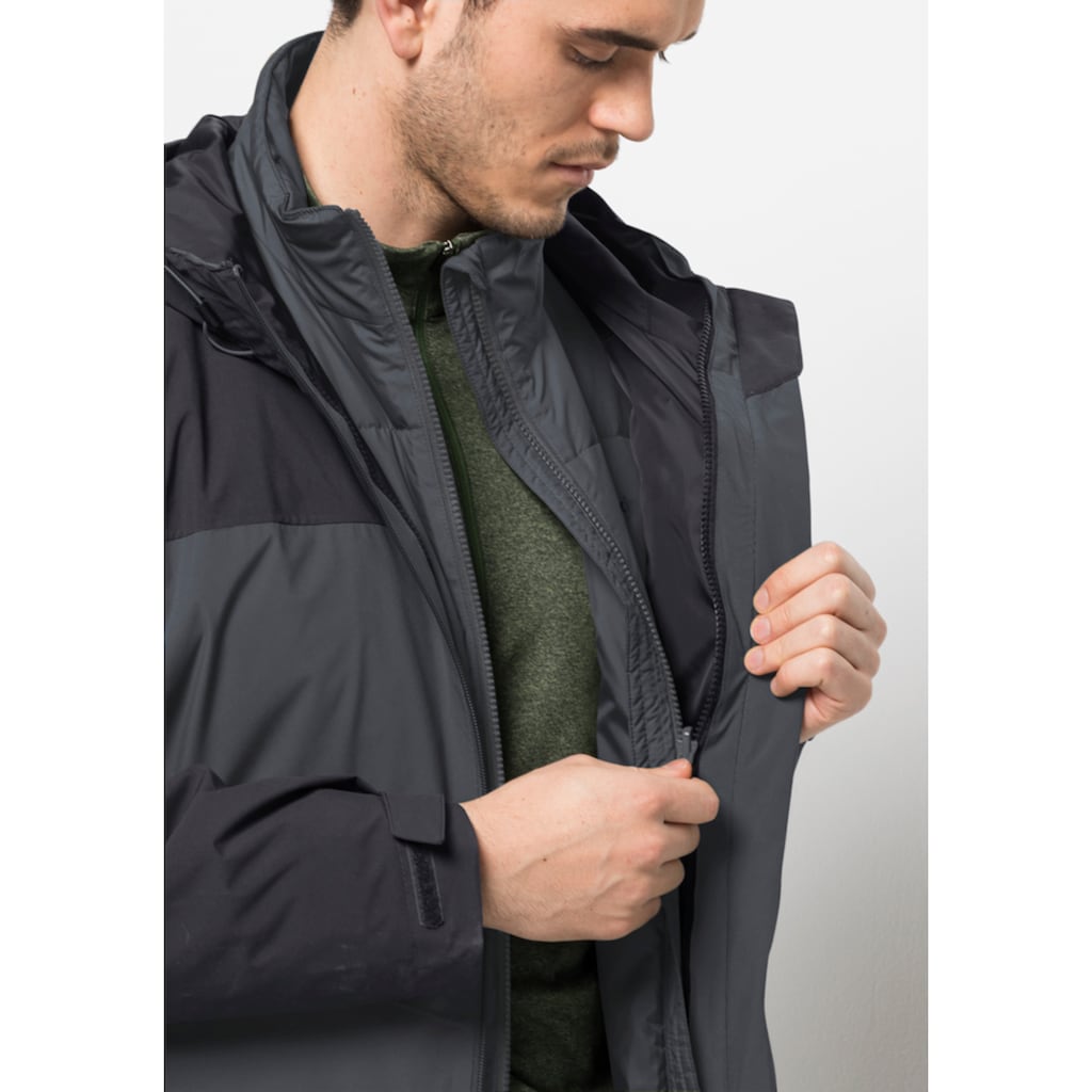 Jack Wolfskin 3-in-1-Funktionsjacke »FELDBERG 3IN1 JKT M«, (2 teilig), mit Kapuze