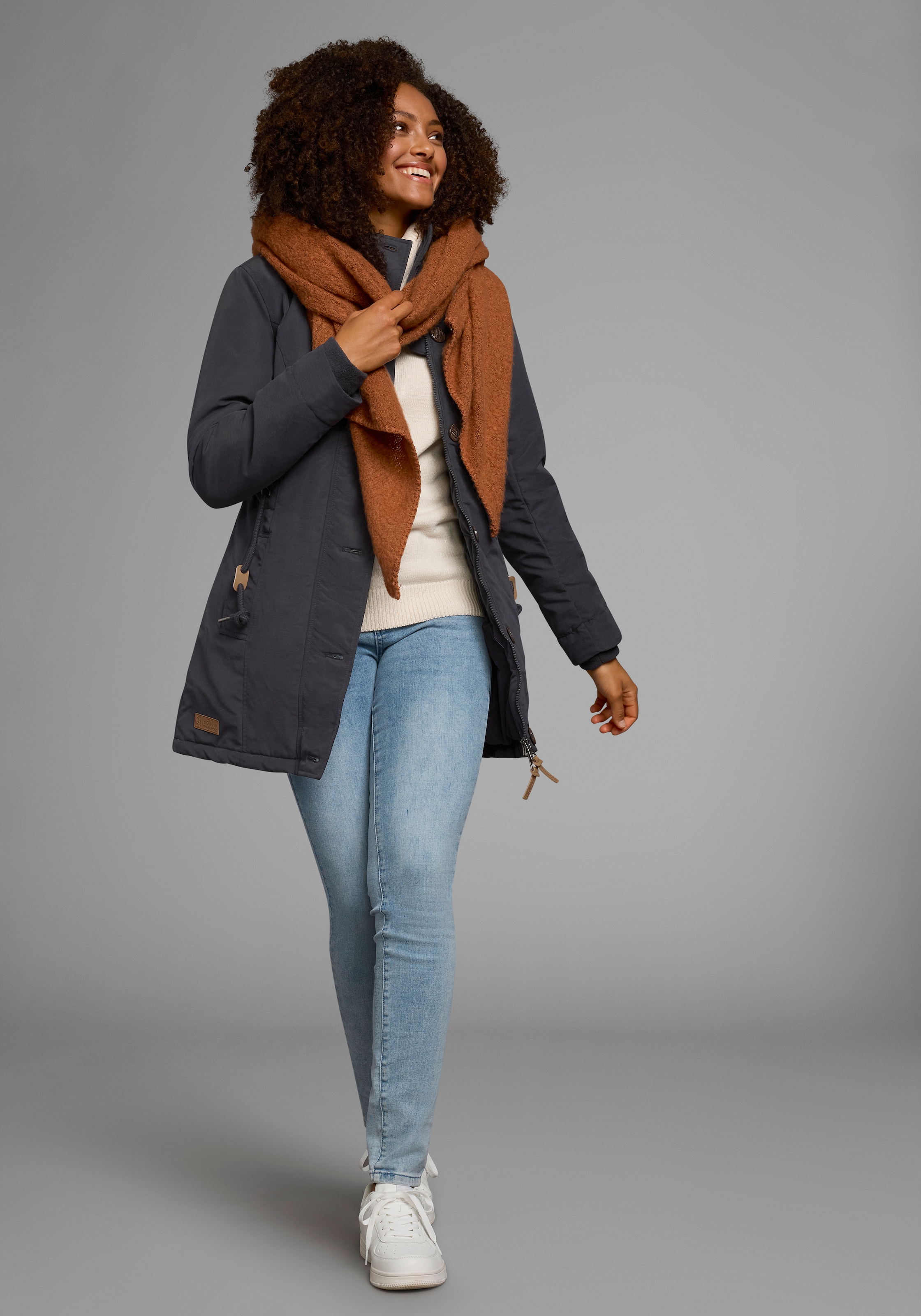 KangaROOS Winterjacke, mit Kapuze, für die kalte Jahreszeit, aus leichtem Webstoff, modisch
