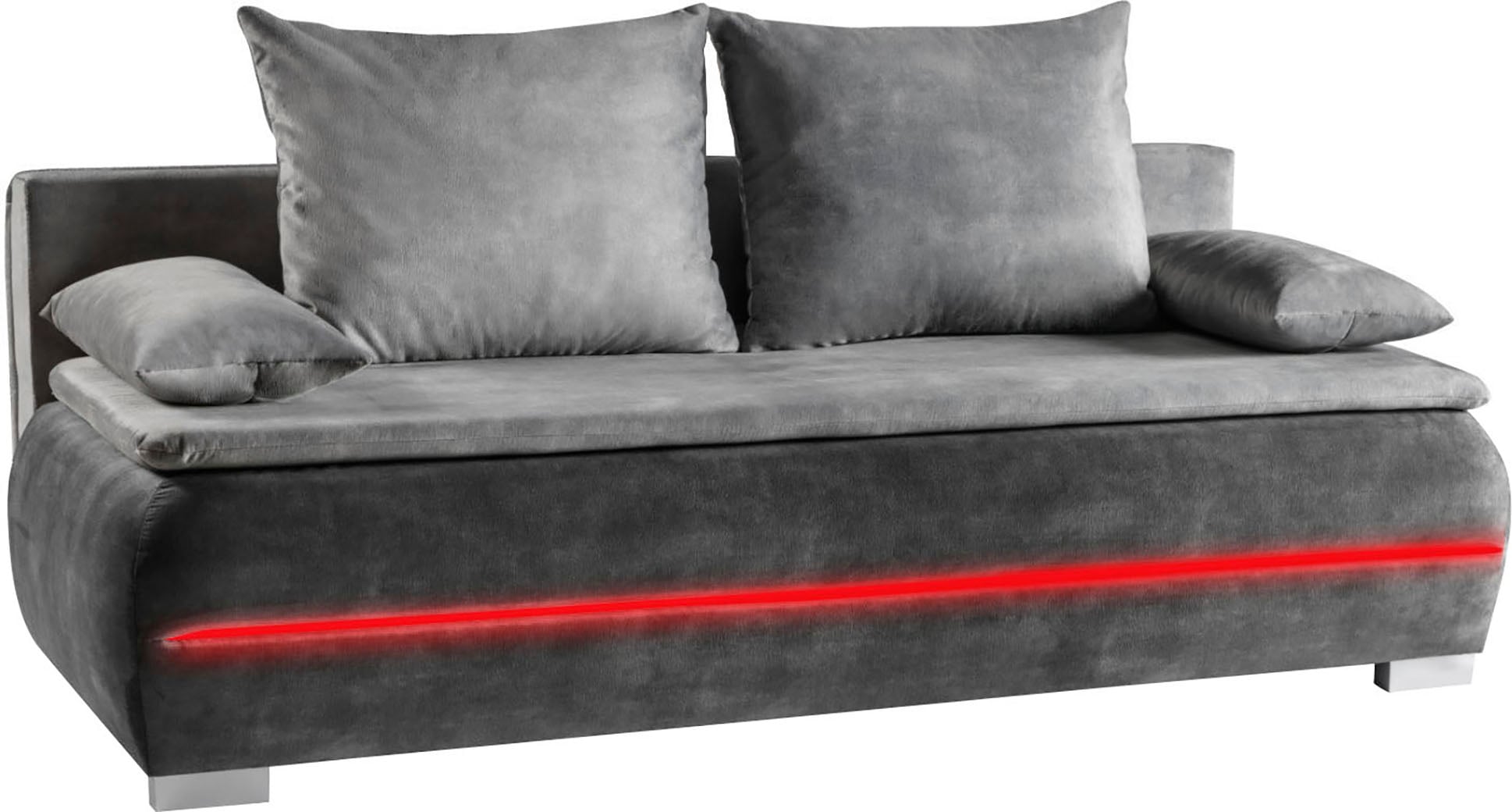 WERK2 Schlafsofa »Tekla LED«, 2-Sitzer Schlafcouch mit Bettkasten & stylischer RGB-LED-Beleuchtung