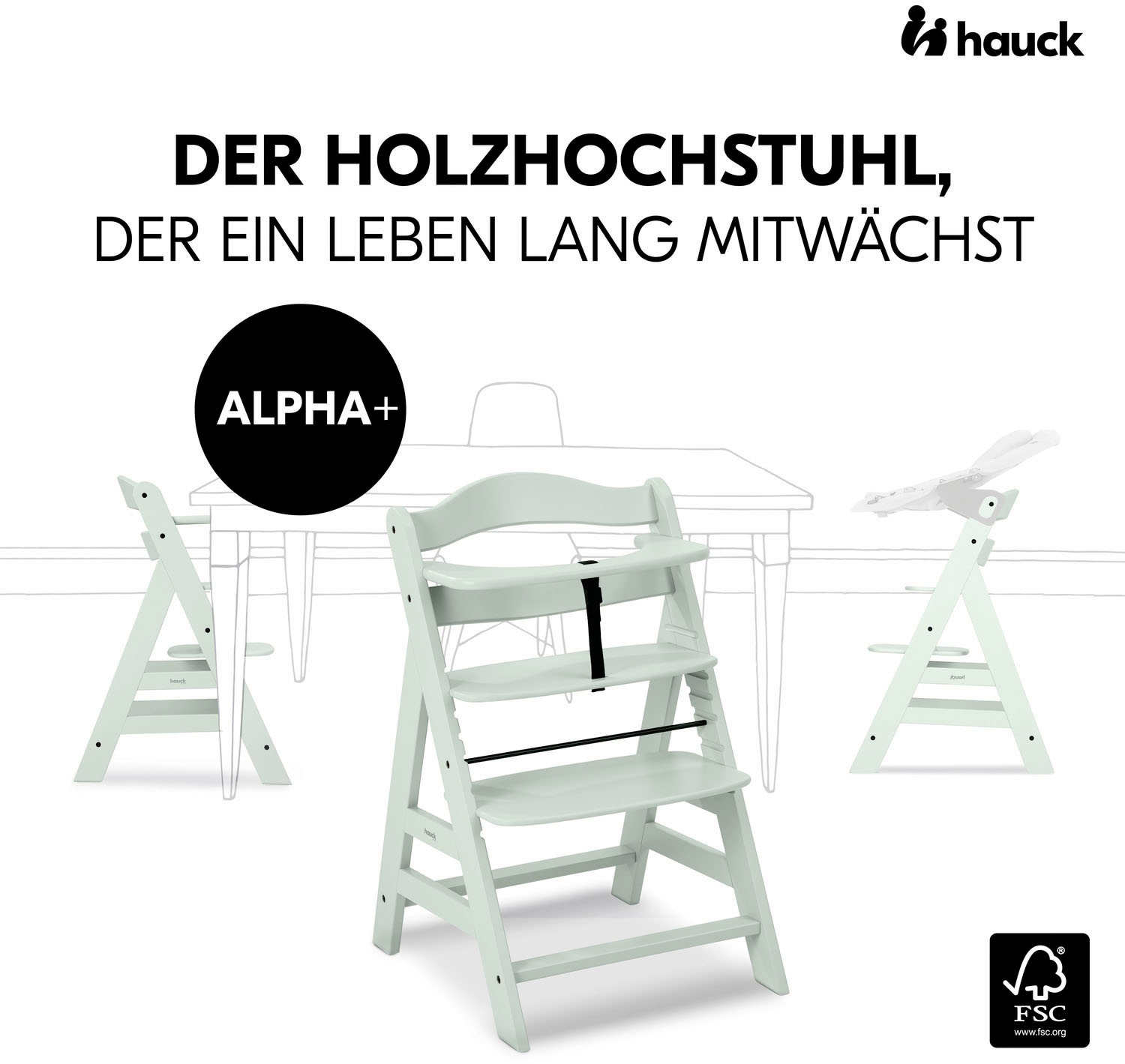 Hauck Hochstuhl »Alpha+, Mint«, FSC® - schützt Wald - weltweit