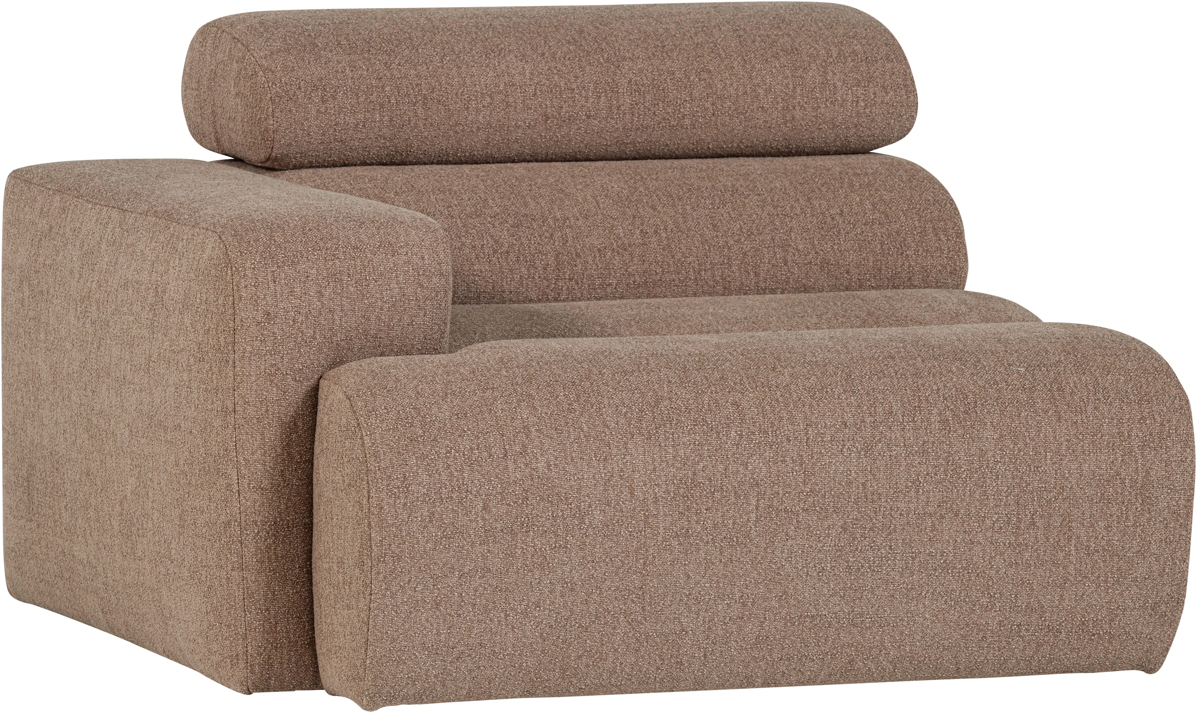 WOOOD Sessel »Novi mit Bezug und verstellbarer Nackenstütze B 109 x T 113 x H 86 cm« Tragkraft 120 kg, Kliksystem für Elementen-Kombination, Rilo-Bouclé