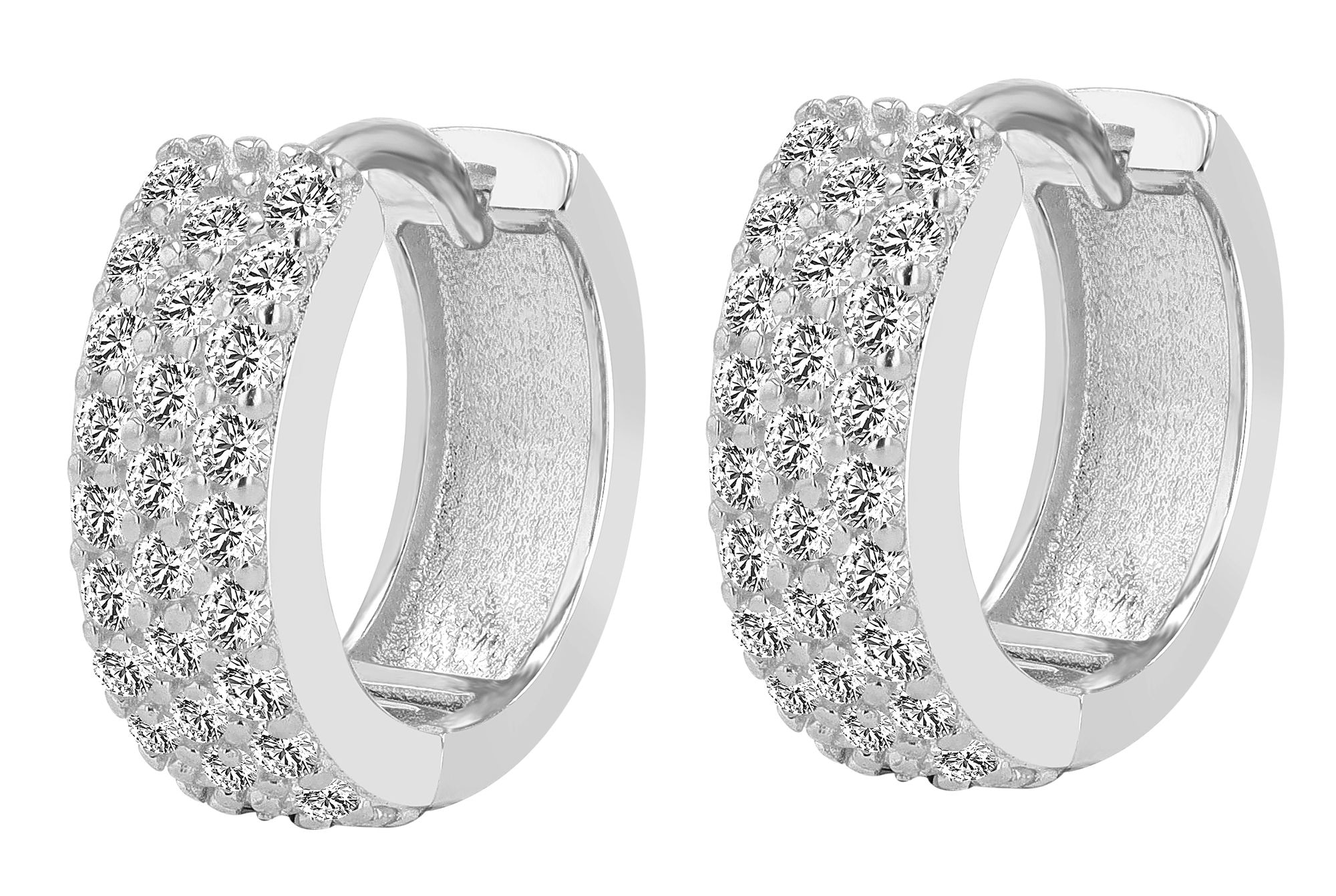 Adelia´s Paar Creolen »Damen Ohrringe ¿ Klappcreole aus 925 Silber mit Zirkonia«