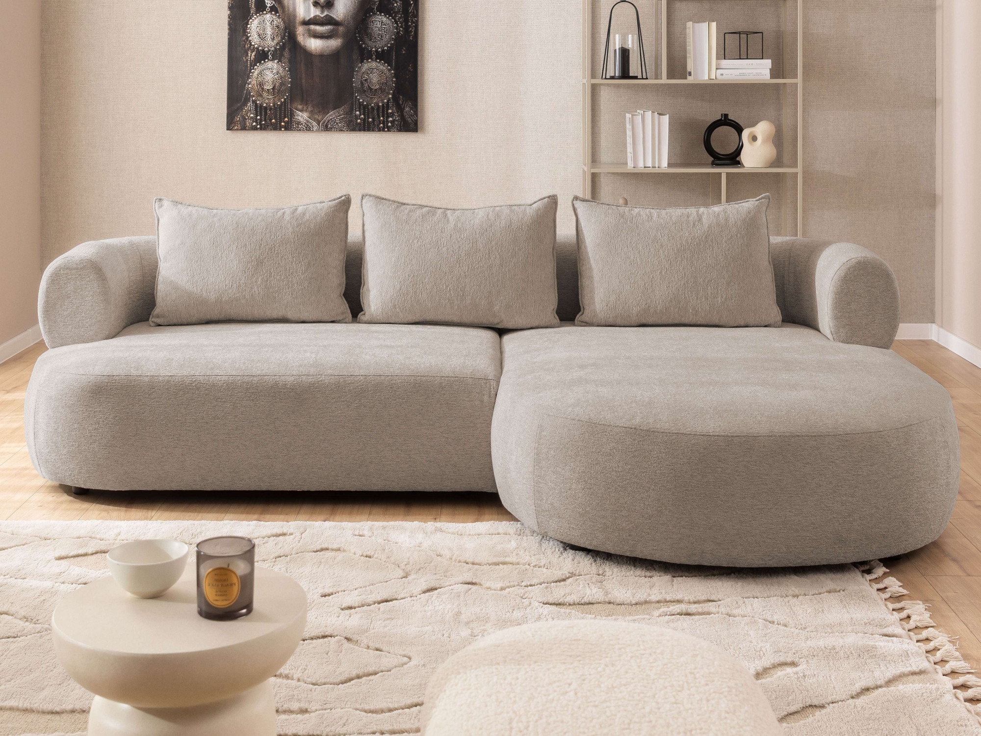 Home affaire Ecksofa »LUSSAC L-Form Design-Sofa mit Zierkissen, Maße B/T/H: 257/159/78 cm« hoher Sitzkomfort und modernes Design, Sofa ohne Bettfunktion