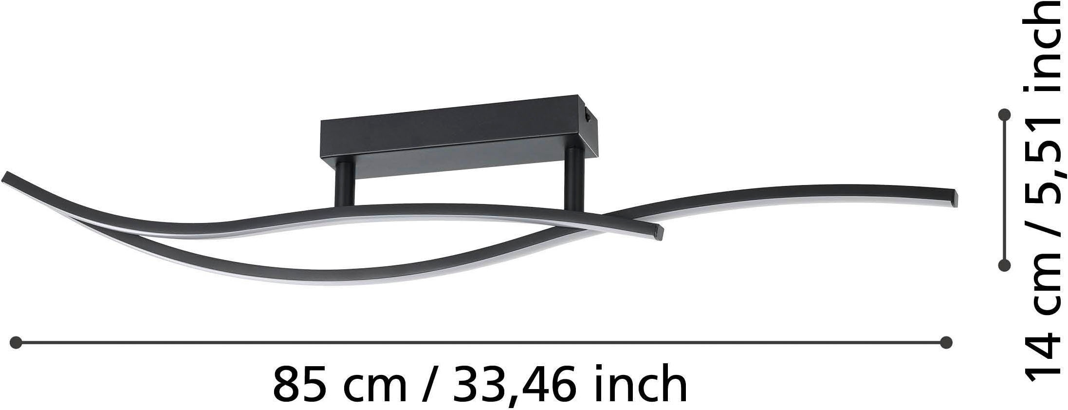 EGLO Deckenleuchte »Grisolia Deckenlampe, Wohnzimmerlampe,  Metall und Kunststoff, Lampe« LED-Modul 1 Stk. Neutralweiß Wand-/Deckenleuchte - L84,9 x B6 x H15 cm - schwarz - 12W inkl.