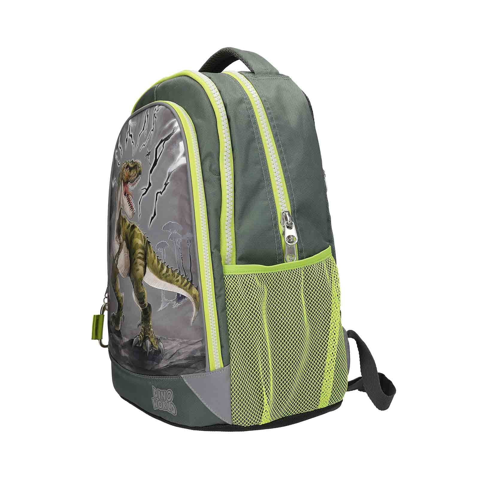 Depesche Rucksack »Schulrucksack Dino World 44 x 33 cm grau-grün«