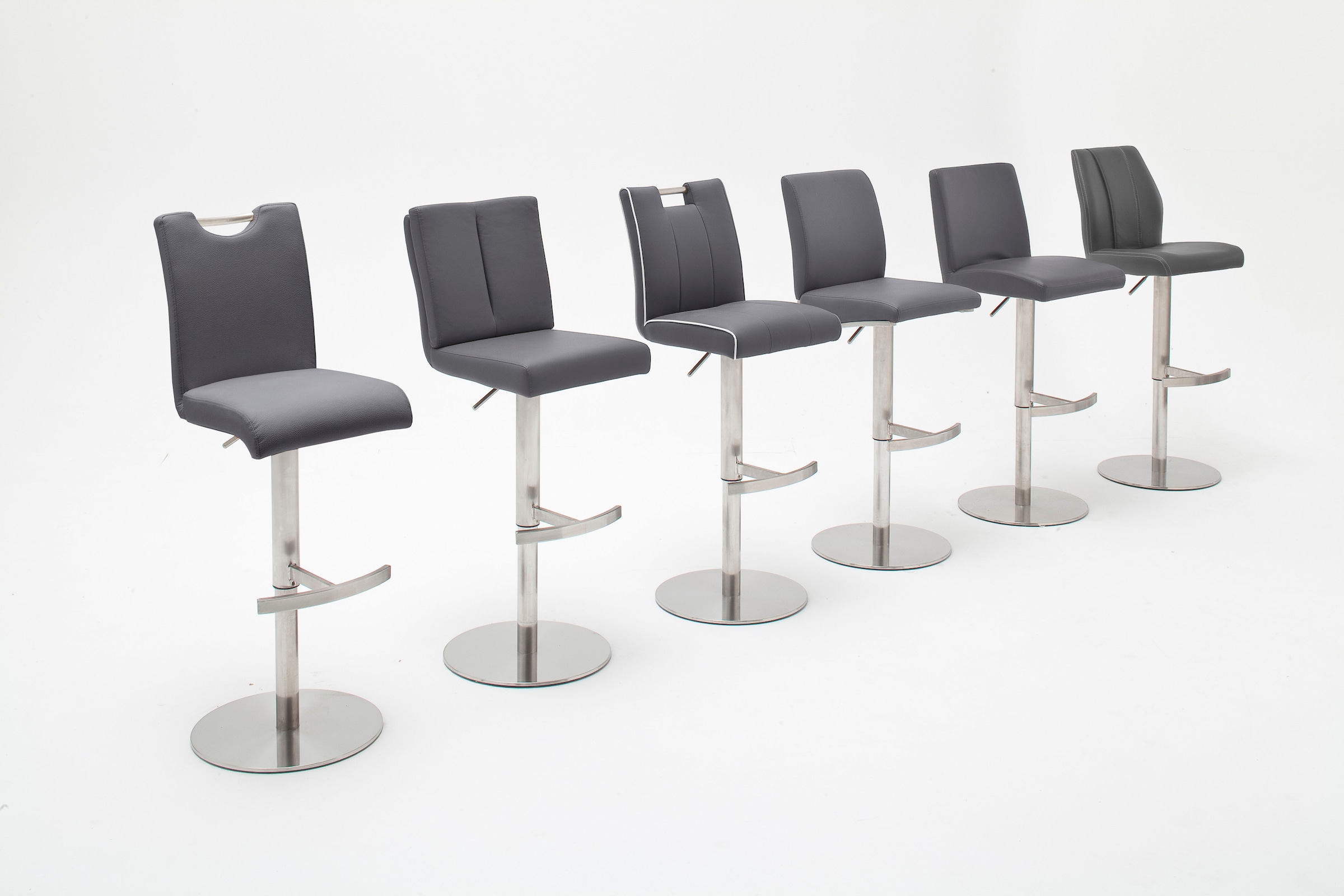 MCA furniture Bistrostuhl »BARBECOOL«, mit Rückenlehne,Bodenplatte rund, 360° drehbar, Sitzhöhe von 56-81 cm