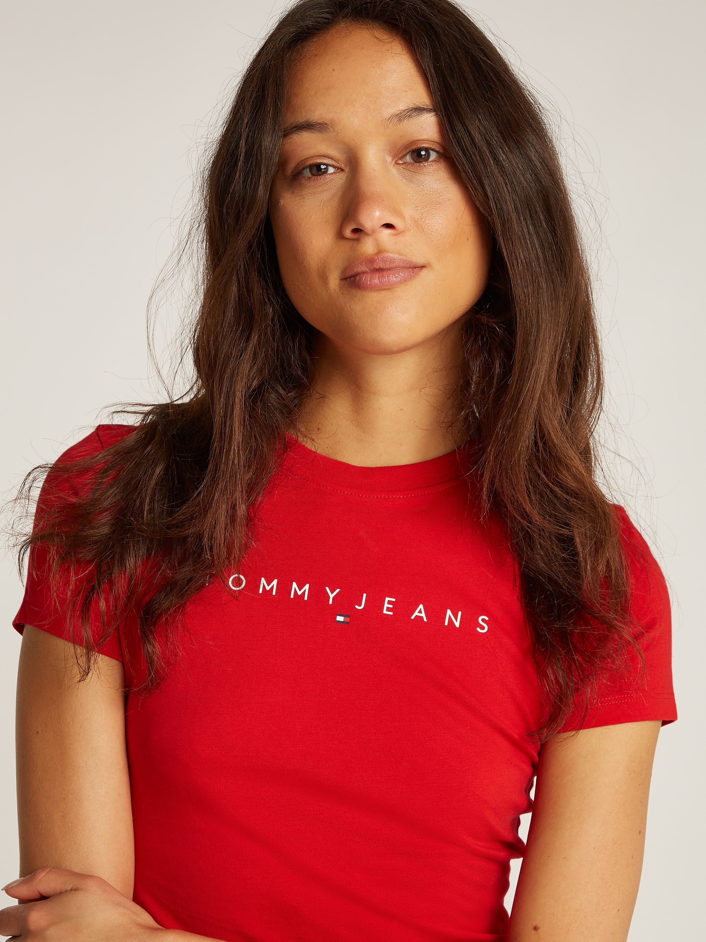 Tommy Jeans Curve T-Shirt »TJW SLIM LINEAR TEE EXT«, in Große Größen