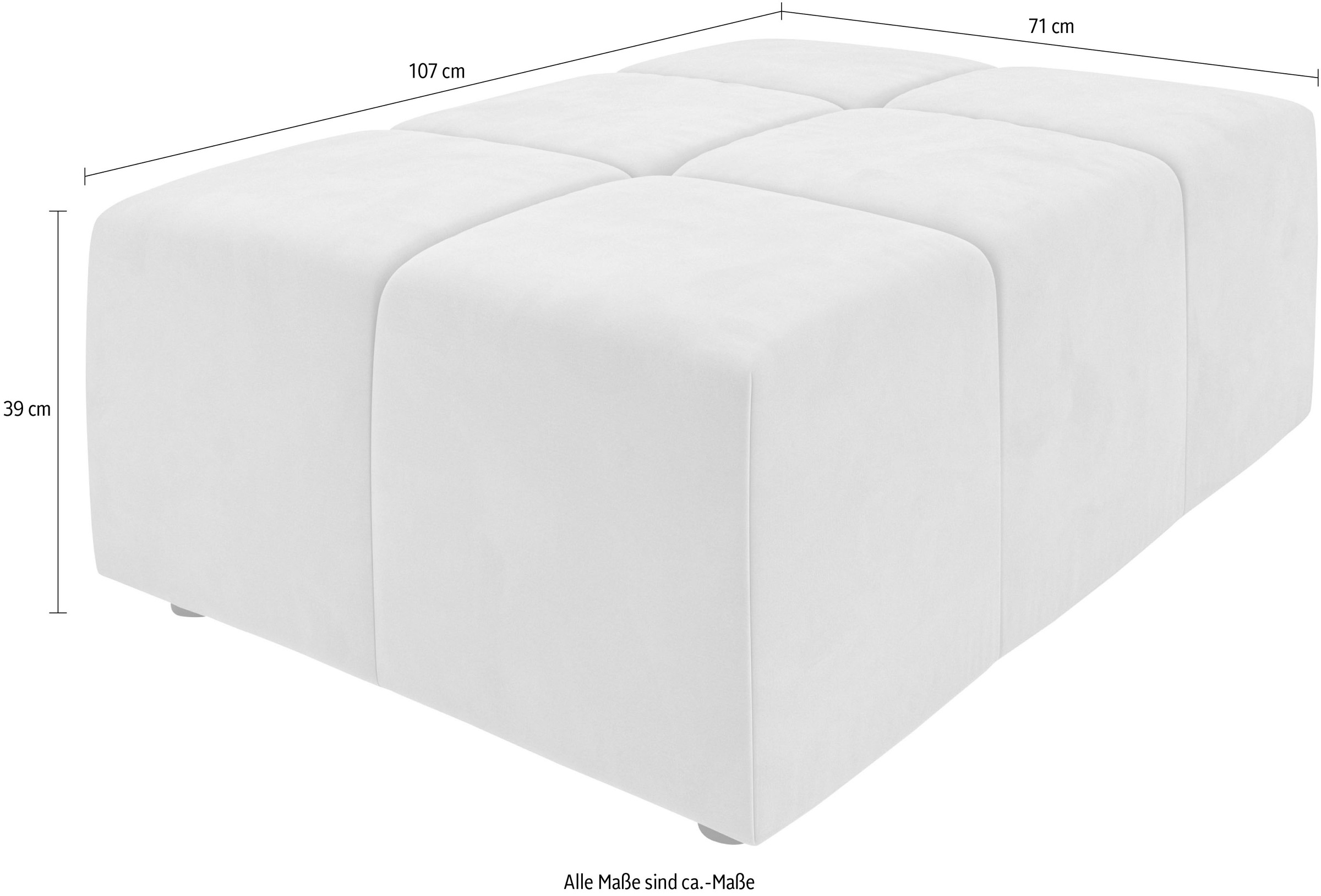 Home affaire Polsterhocker »B/H/T: 107 x 39 x 107« passend zur "Ancona"-Polsterserie, auch in Cord + Easy Care