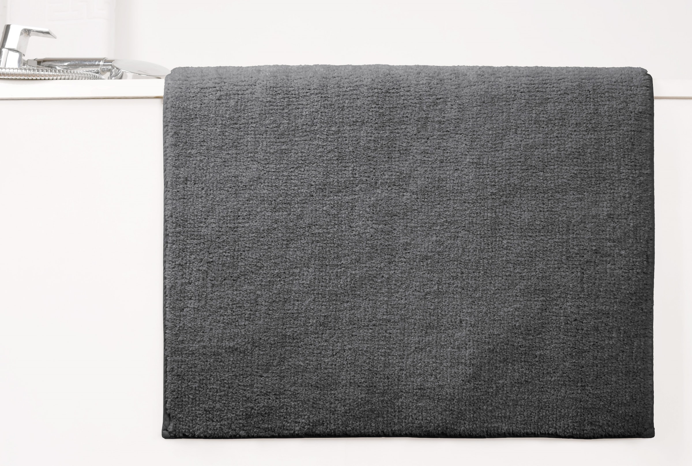 my home Badematte »Vanessa, Badvorleger, Badezimmer Teppich«, rutschhemmend beschichtet, schnell trocknend-fußbodenheizungsgeeignet-strapazierfähig, Badteppich, weiche Haptik, unifarben