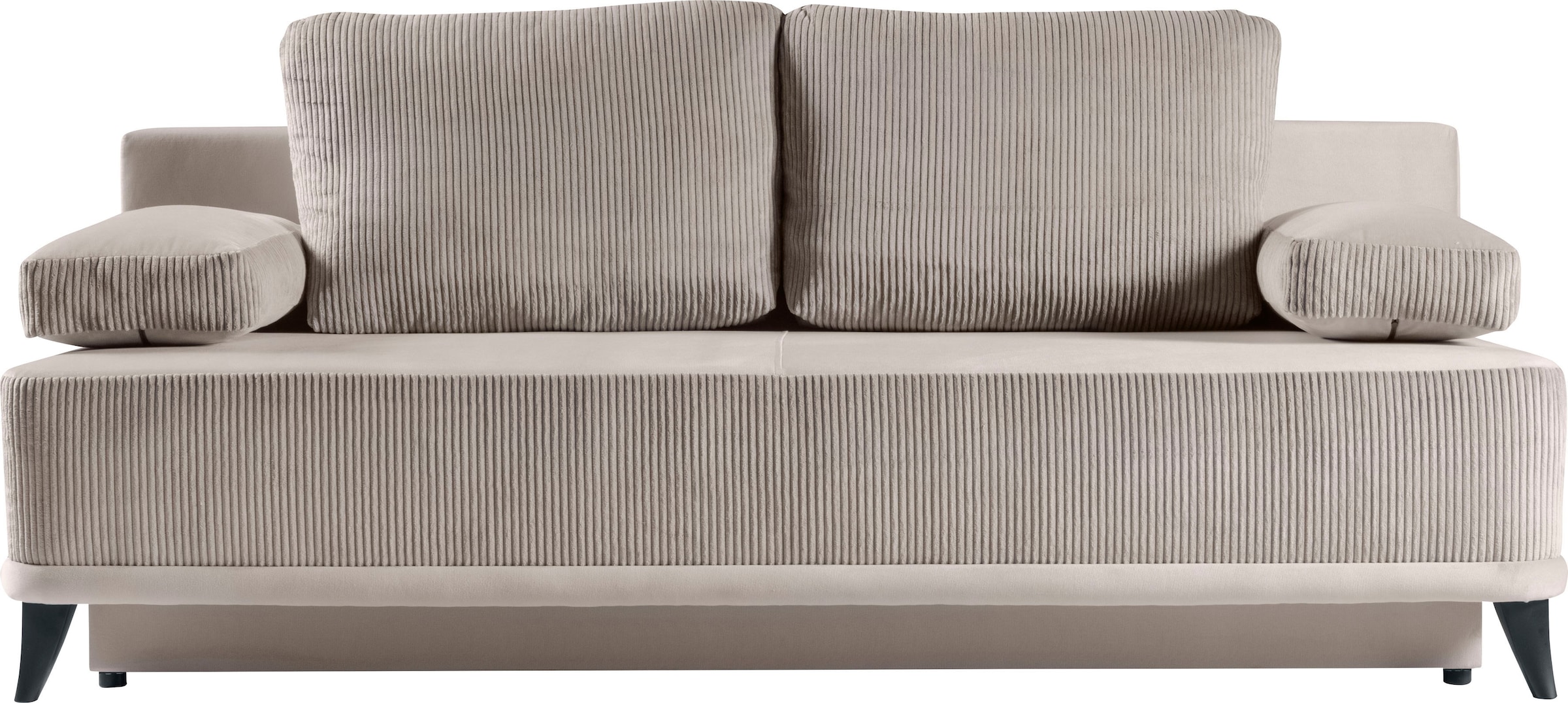 WERK2 Schlafsofa »Rosso 200 cm breit, Federkern, Bettkasten, Bettfunktion« Cord, Schlaffunktion, Bettkasten