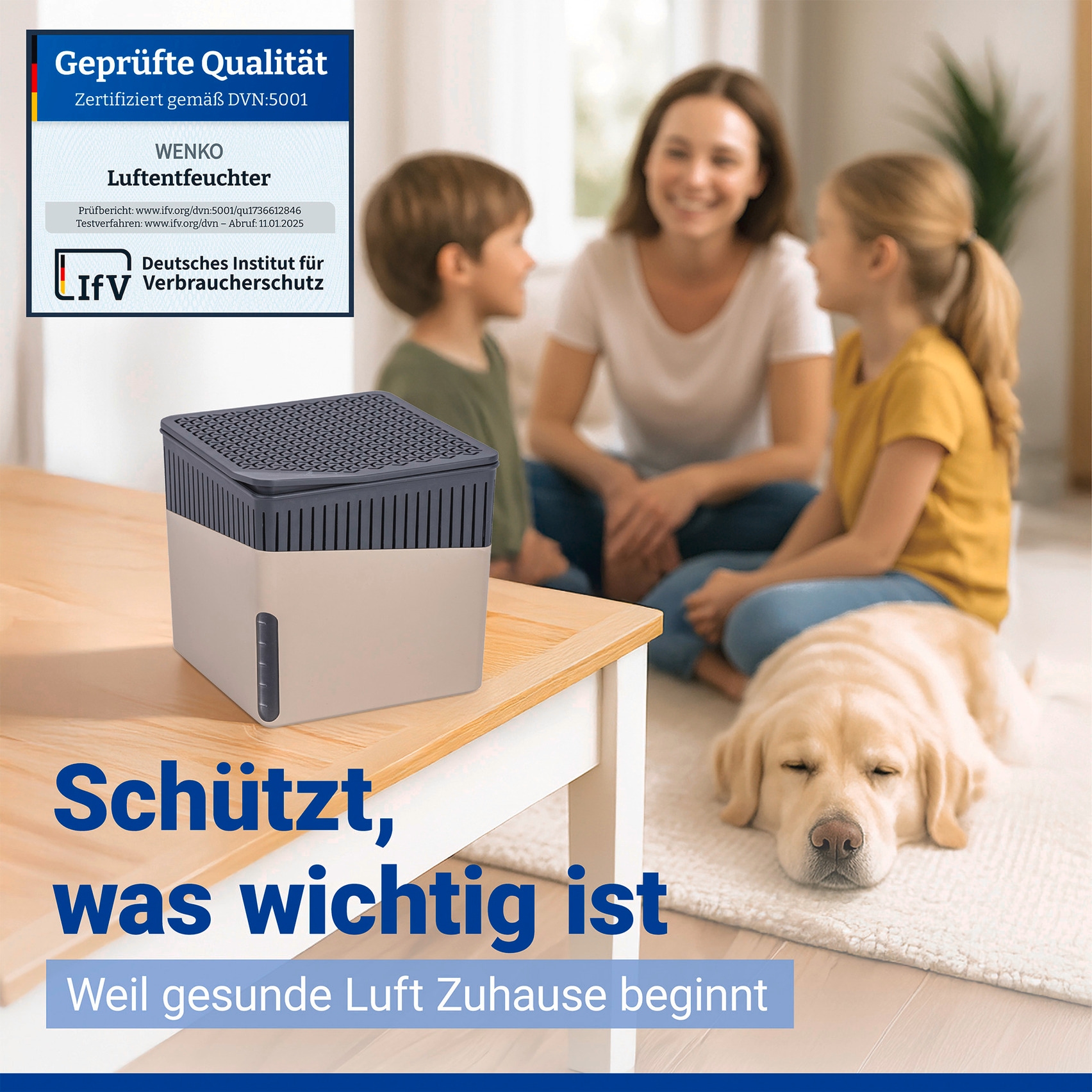 WENKO Luftentfeuchter »Cube« für 80 m³ Räume 2 x 1000g