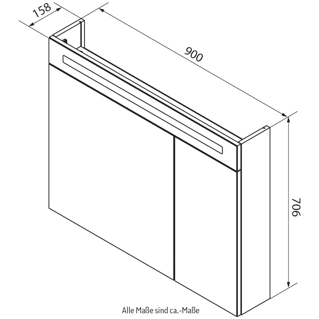 FACKELMANN Spiegelschrank »CL 90 - Ulme-Madera«