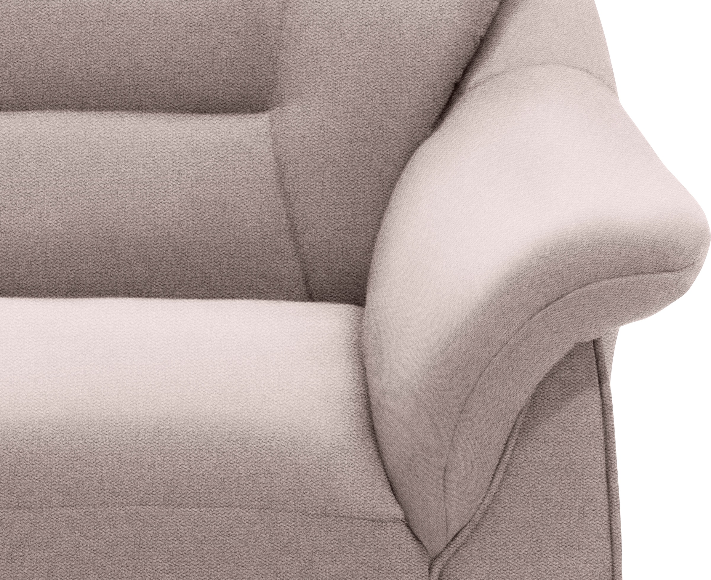 DOMO collection Ecksofa »Faenza für kleine Räume, Stellmaße 232,176cm, komfortabel, L-Form«, mit Ottomane, zeitlos, elegante Armlehnen, wahlweise mit Bettfunktion
