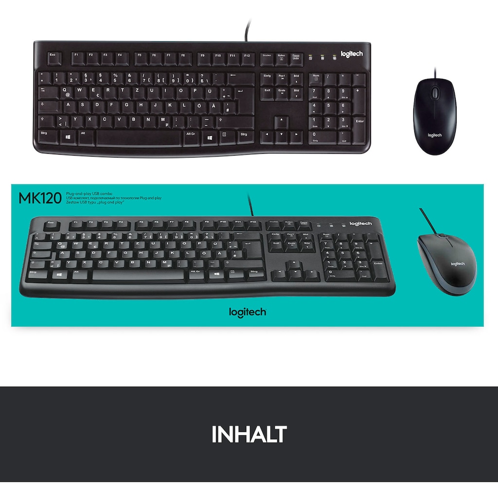 Logitech Tastatur- und Maus-Set »Desktop MK120«