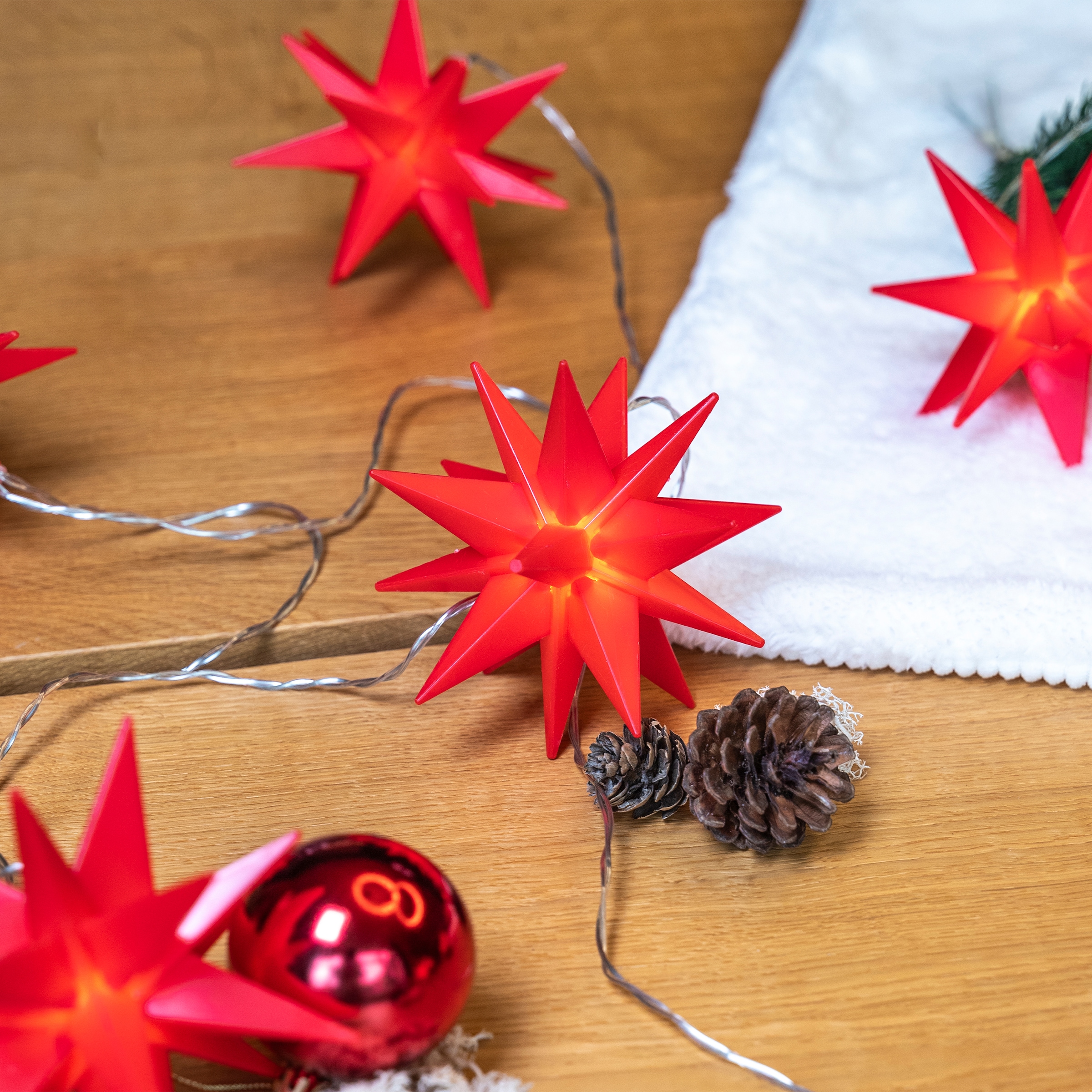 my home LED-Lichterkette »Elvya« 10 Stk.-flammig 3D 10er Sternenlichterkette