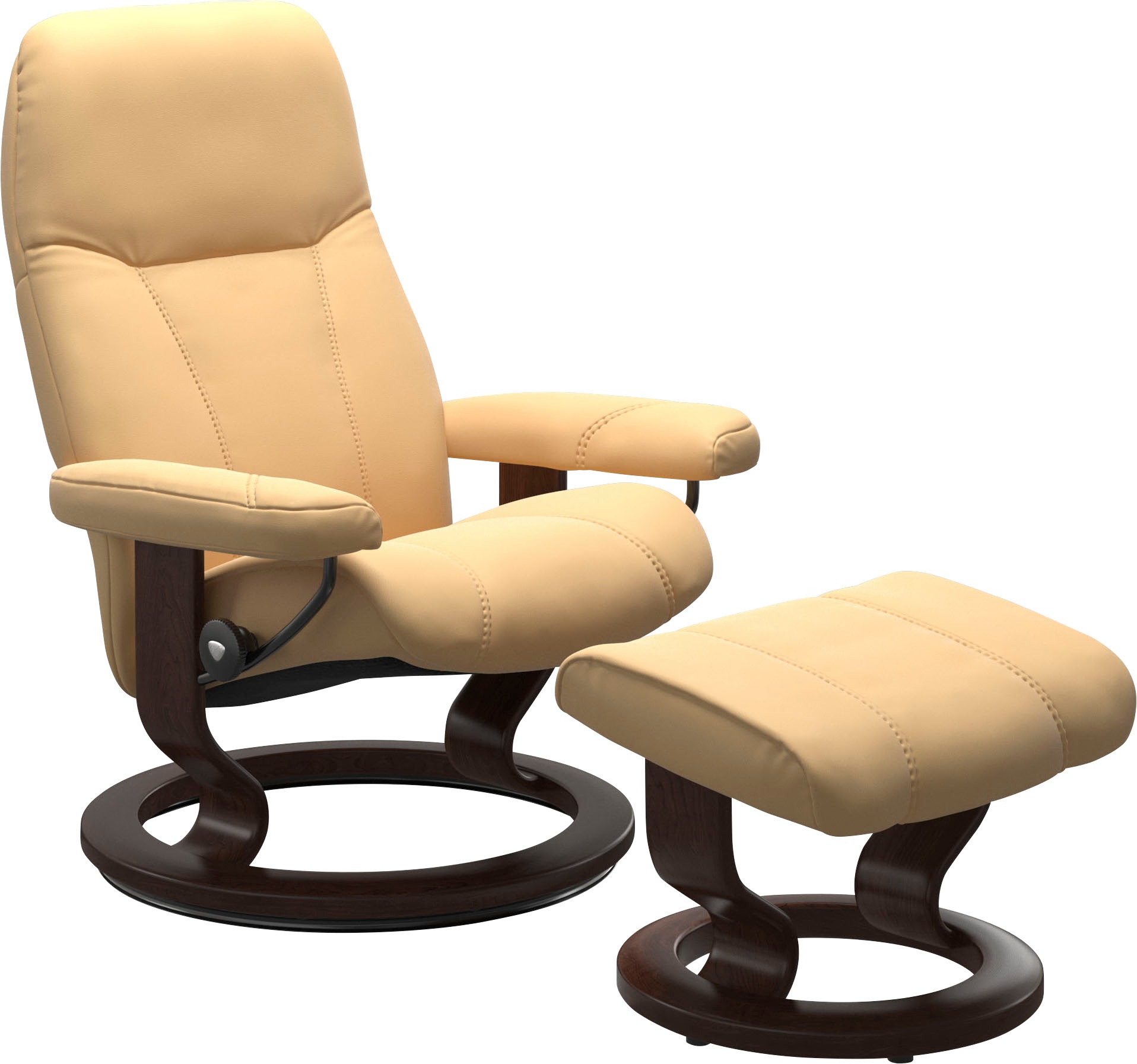 Stressless® Relaxsessel »Consul«, (Set, Relaxsessel mit Hocker), mit Hocker, mit Classic Base, Größe M, Gestell Braun