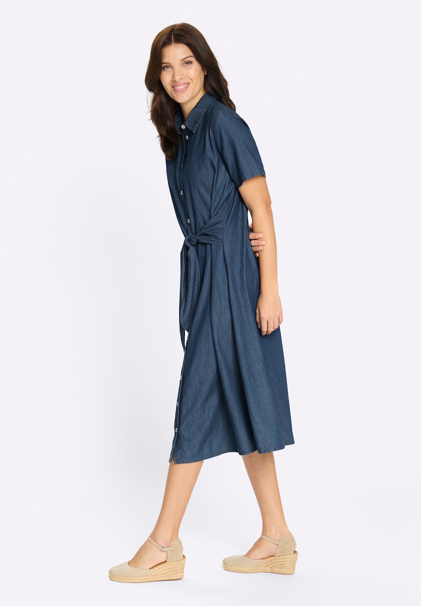 Sieh an! Jeanskleid »Jeans-Kleid Jeanskleid in Wickel-Optik« Ohne Taschen