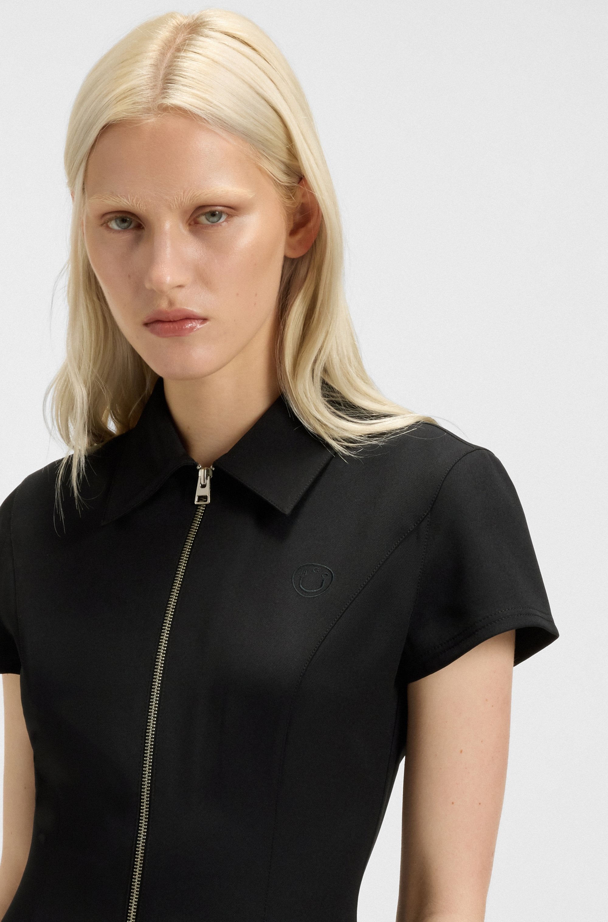 HUGO Blue Polokleid »Kahuma«, Rockteil mit Kellerfalten