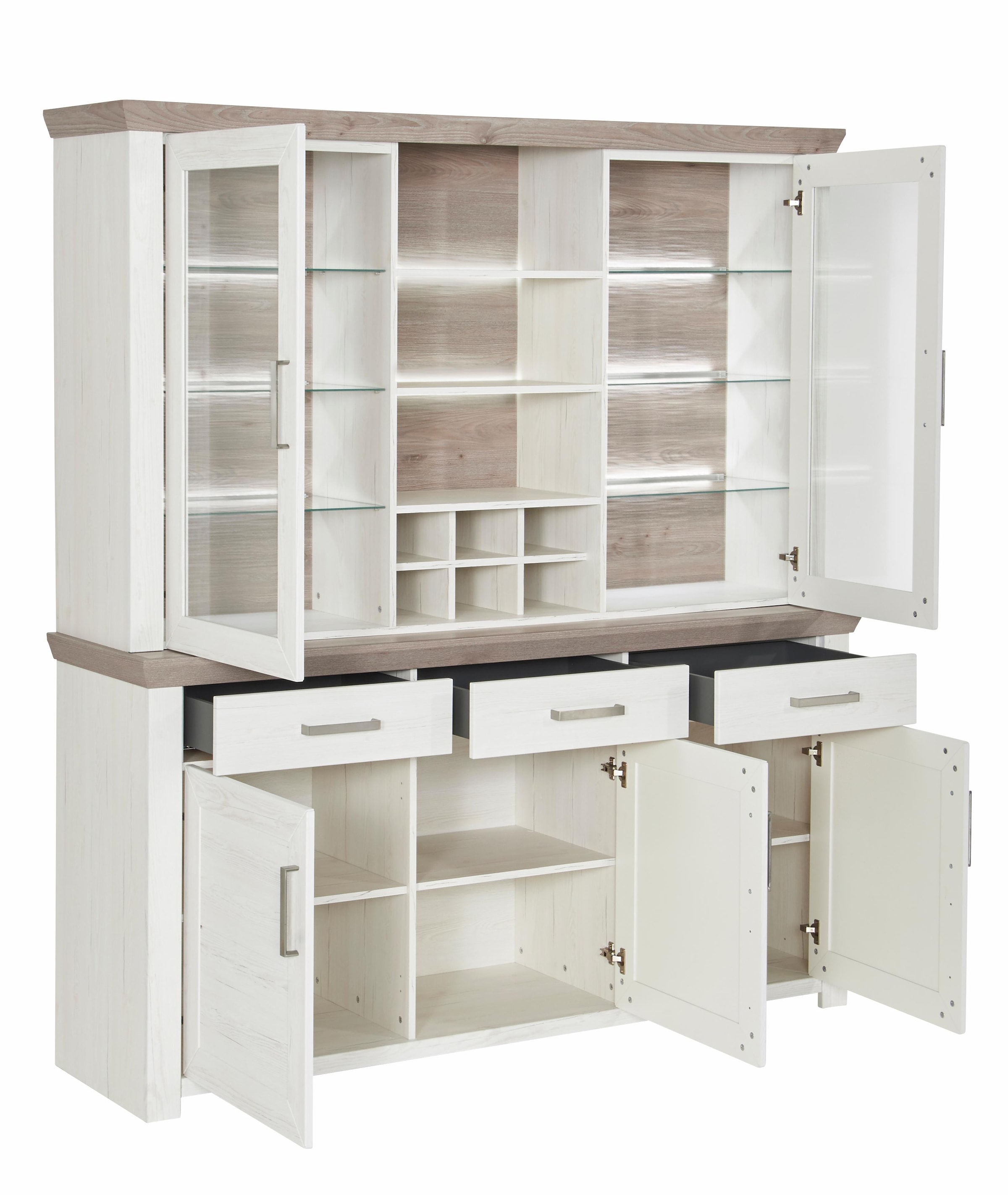 set one by Musterring Buffetschrank »york«, 2-teilig (Sideboard und Aufsatzschrank)