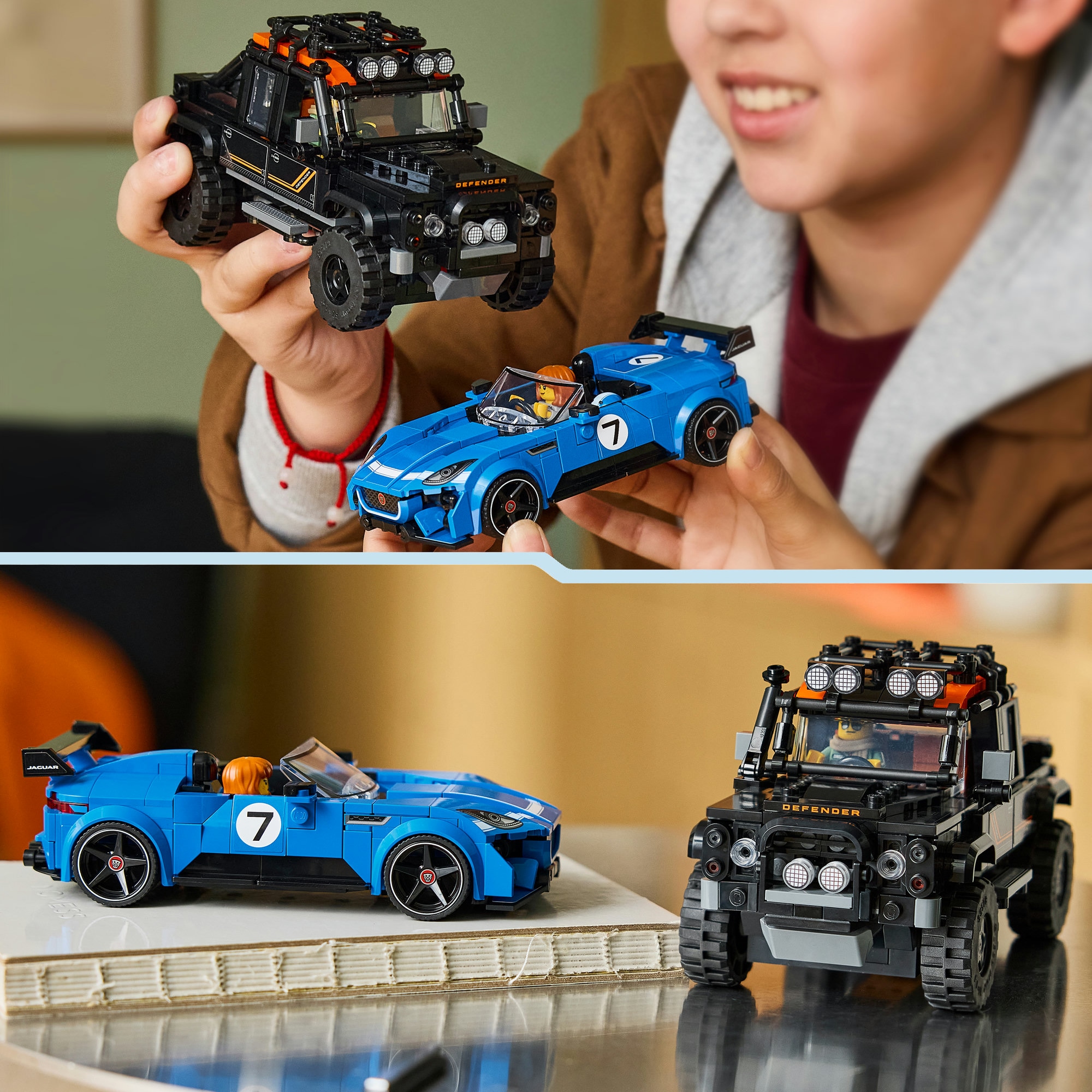 LEGO® Konstruktionsspielsteine »Jaguar Project 7 & Land Rover Defender (77264), LEGO Speed Champions« Made in Europe