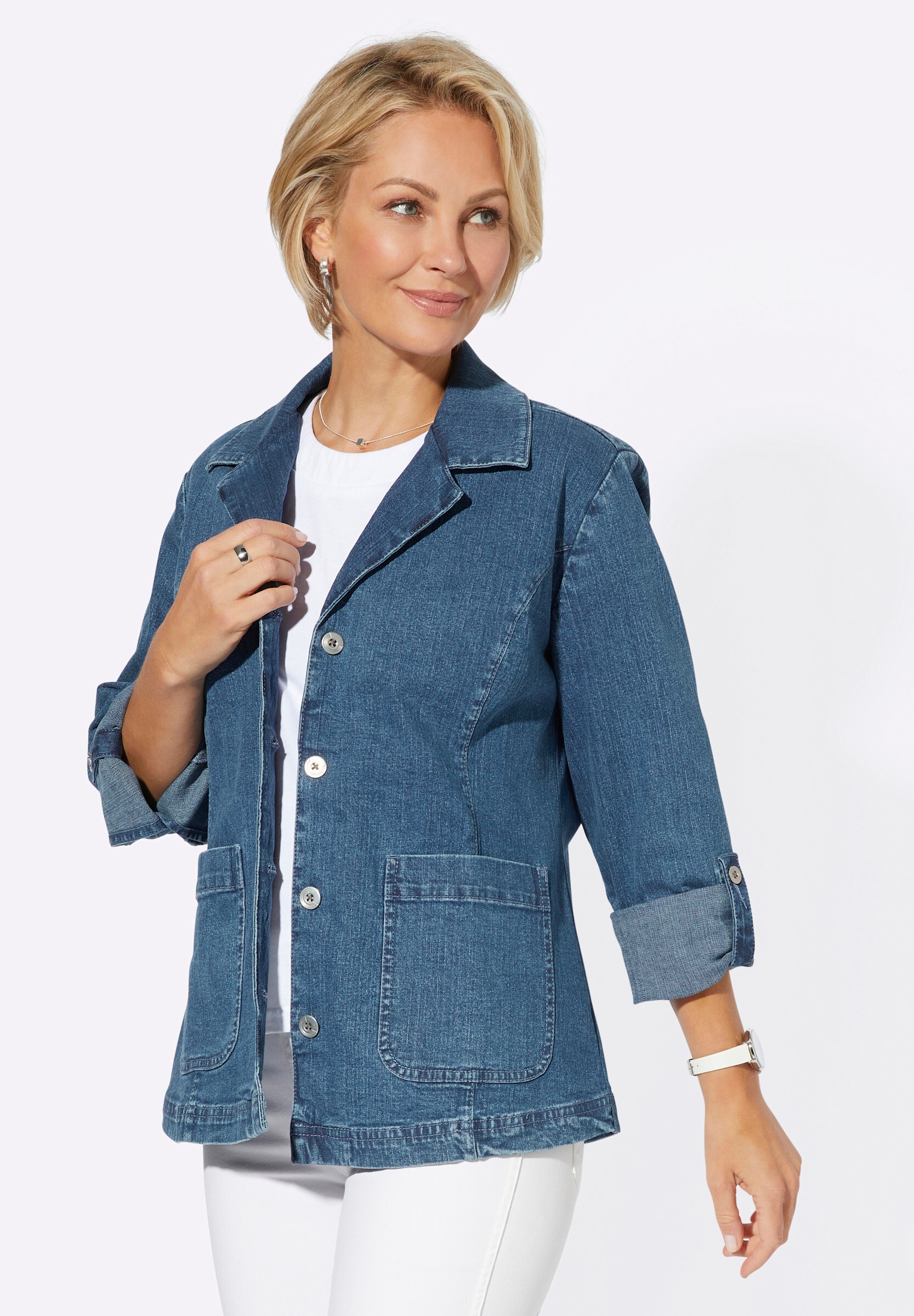 Witt Jeansblazer »Jeans-Blazer Jeansblazer mit krempelbaren Ärmeln«