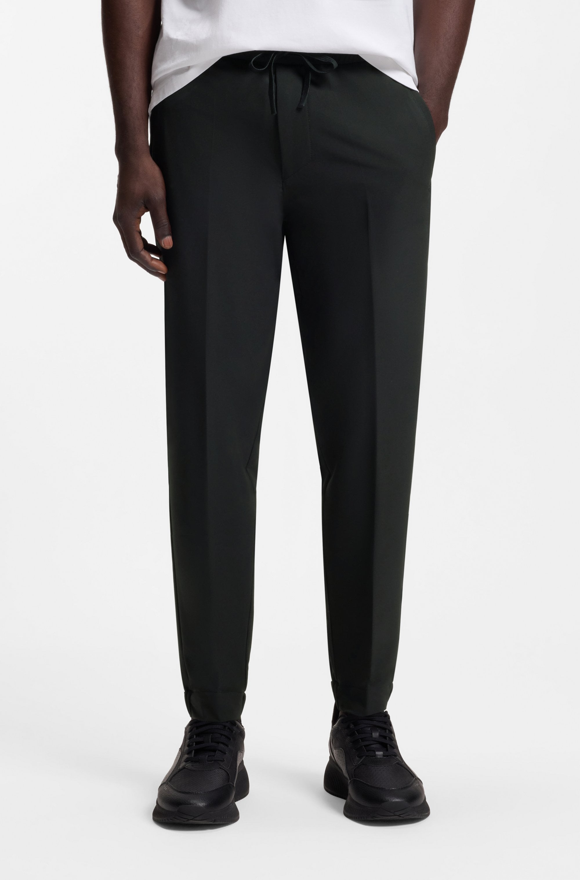 BOSS GREEN Stretch-Hose »T Flex«  mit elastischem Bund und Kordelzug Stretchhose Businesshose