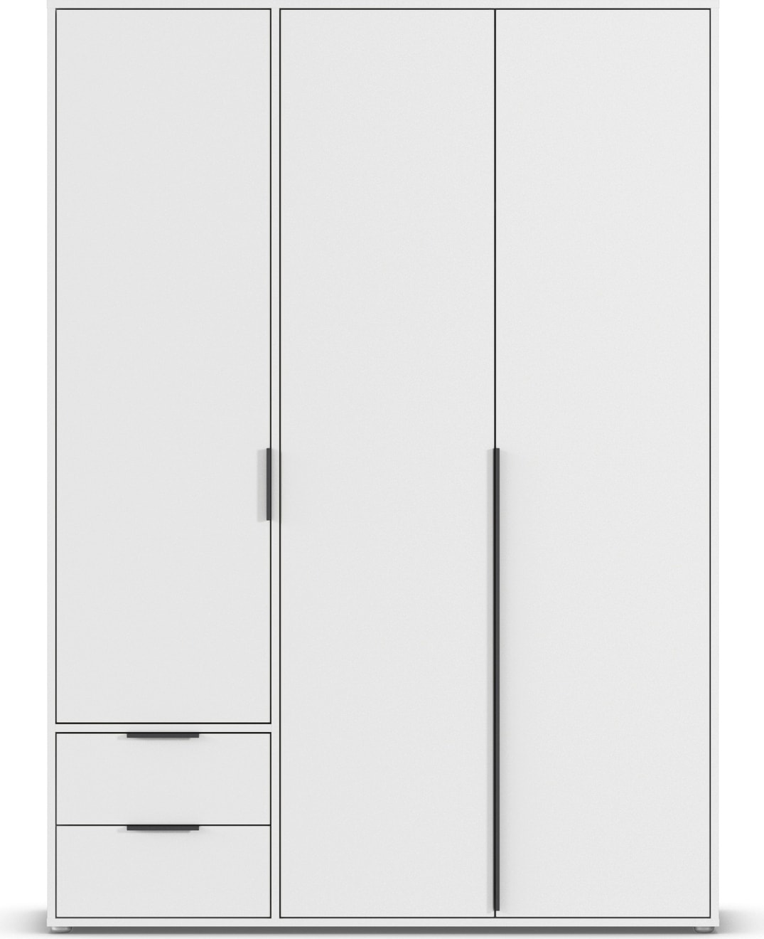 rauch Drehtürenschrank »Kleiderschrank Schrank Garderobe Wäscheschrank NAGATA viel Stauraum«, (in 3 verschiedenen Ausstattungen BASIC/CLASSIC/PREMIUM), mit Schubladen sowie Stangengriffen TOPSELLER MADE IN GERMANY