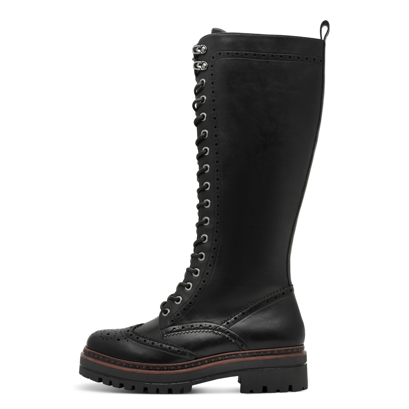 Tamaris Schnürstiefel  , Blockabsatz, Langschaftstiefel mit trendiger Lyrolochung