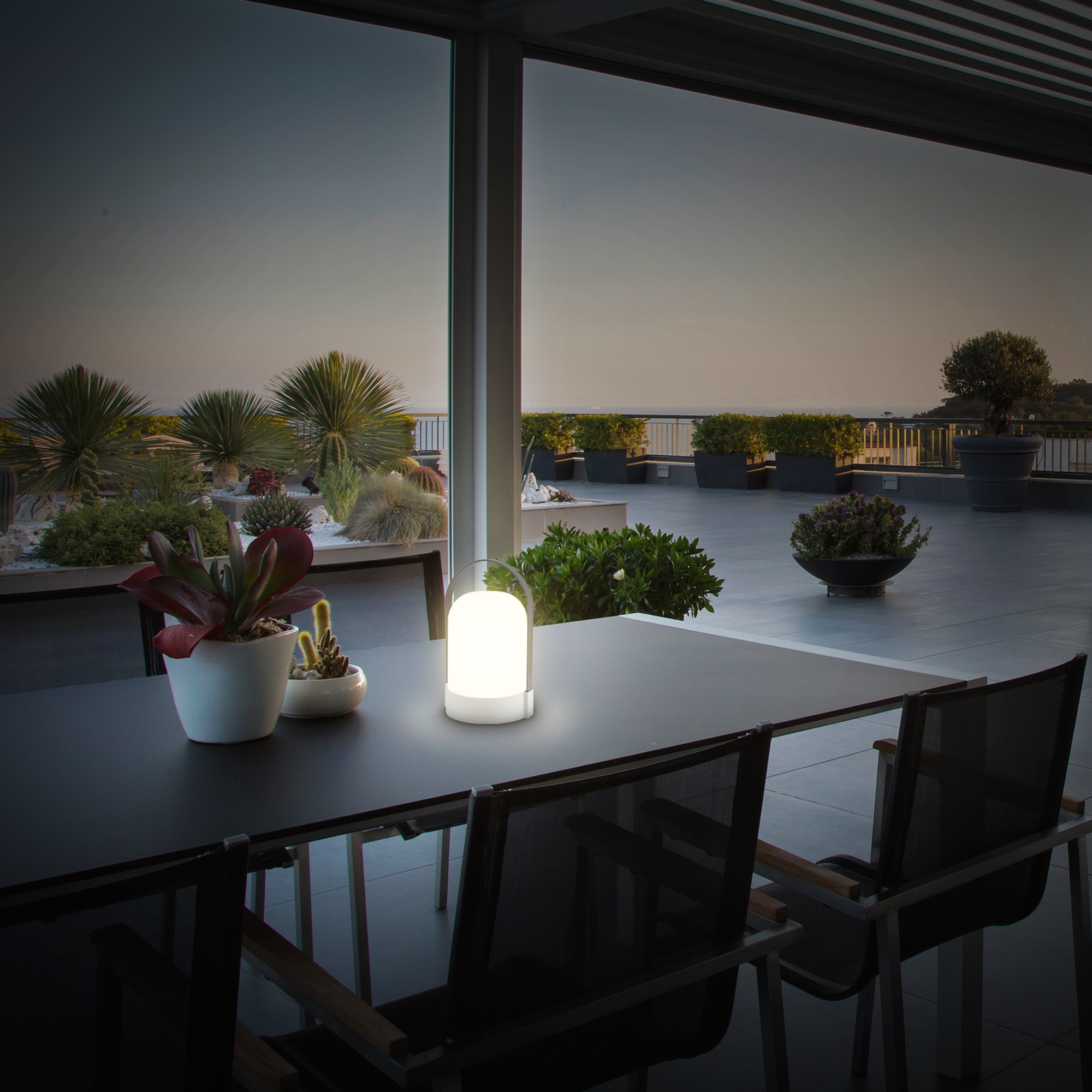 Briloner Leuchten LED Tischleuchte »ASA BIG« LED-Board 1 Stk. Warmweiß 14,5x13,5x24 cm, Indoor/Outdoor, Balkon, Terrasse, Wohnzimmer