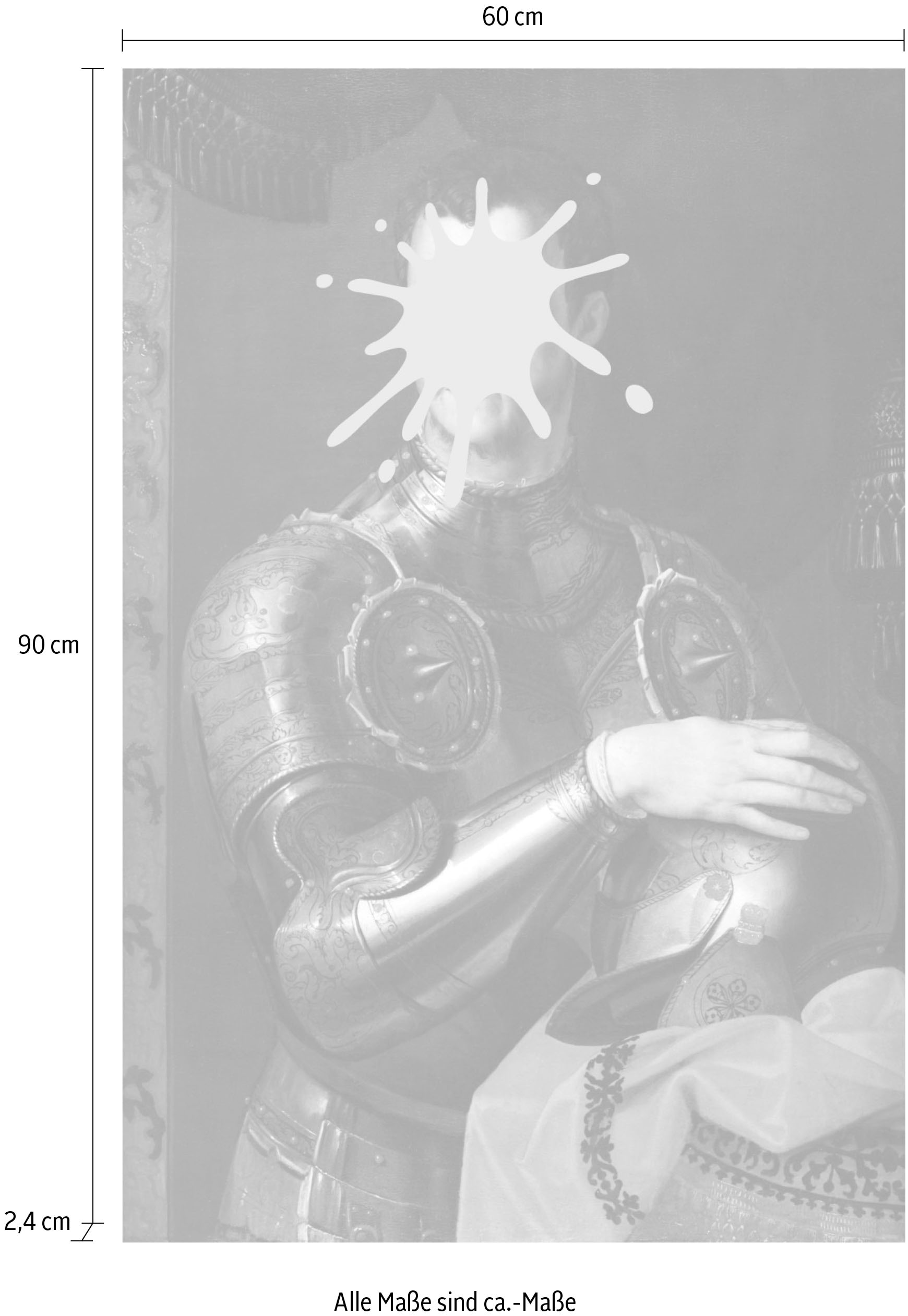 queence Acrylglasbild »Ritter mit Farbklecks« Bilder von Männern | Formen | Gemälde | Historische Persönlichkeiten | Kunst | Mann | Ritter Fine Art-Print in Galeriequalität