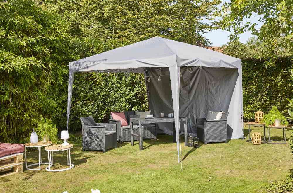 Siena Garden Gartenlounge-Set »Amea«, (4 tlg.), Kunststoff graphit, Sitzkissen aus Polyester in grau