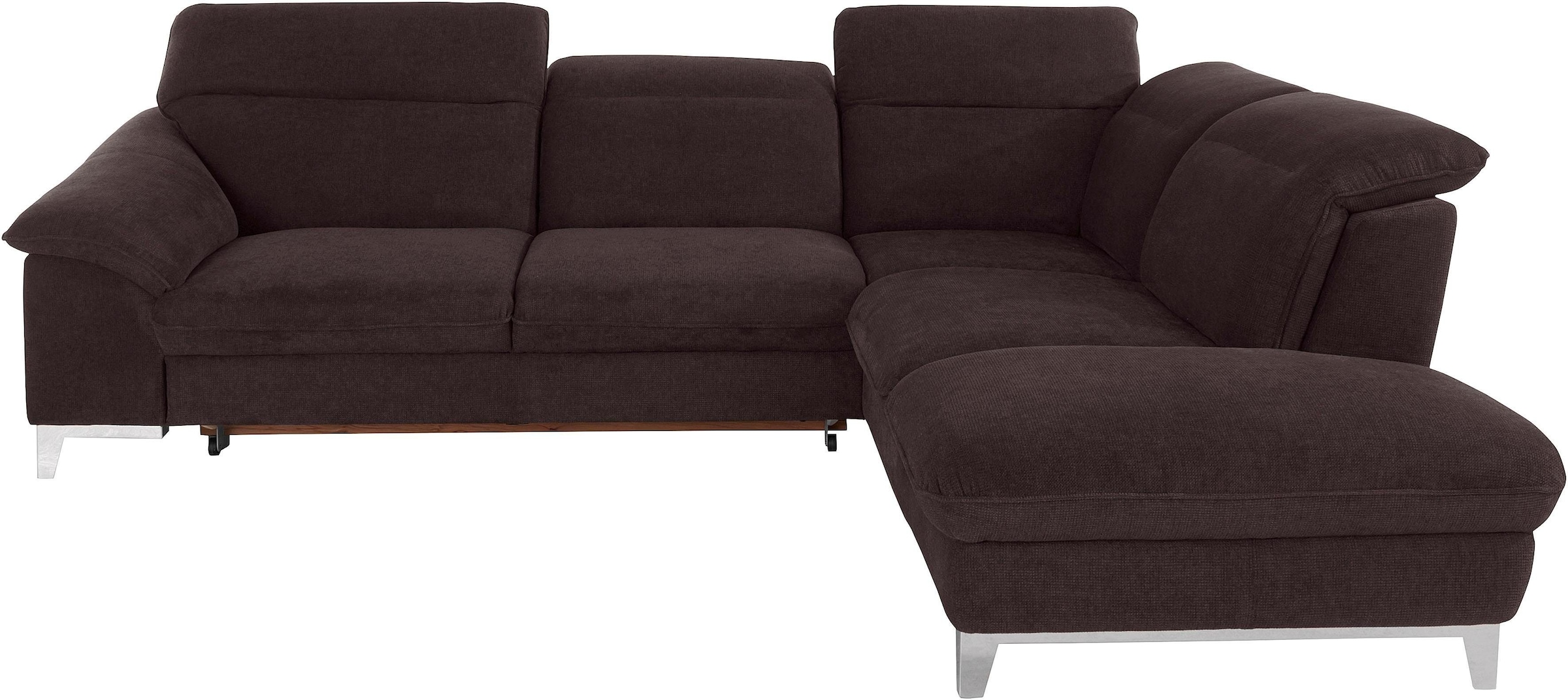 COTTA Polstergarnitur »Teresa L-Form«, (Set), Set bestehend aus: Ecksofa mit Kopfteilverstellung & Hocker