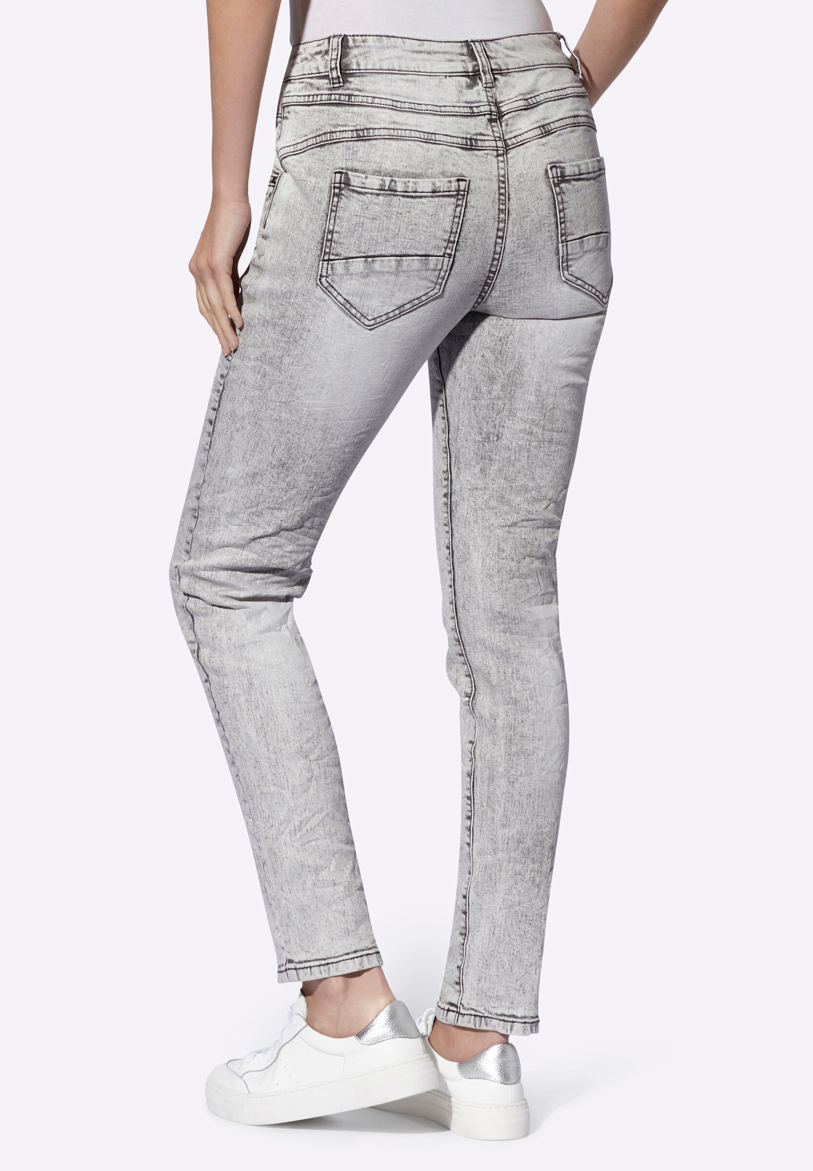 heine 5-Pocket-Jeans »Jeans Röhrenjeans mit Crinkle-Effekt«