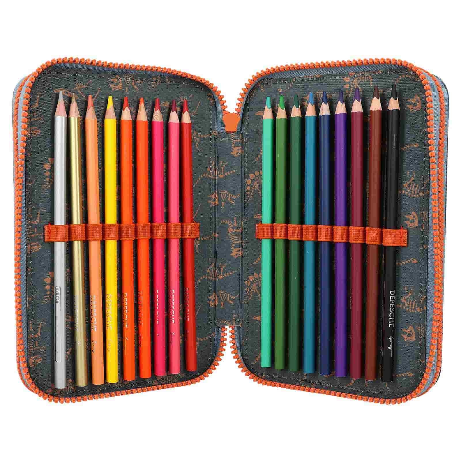 Depesche Buntstift »3-Fach Federtasche Roar Dino World 20 x 13 cm bunt«