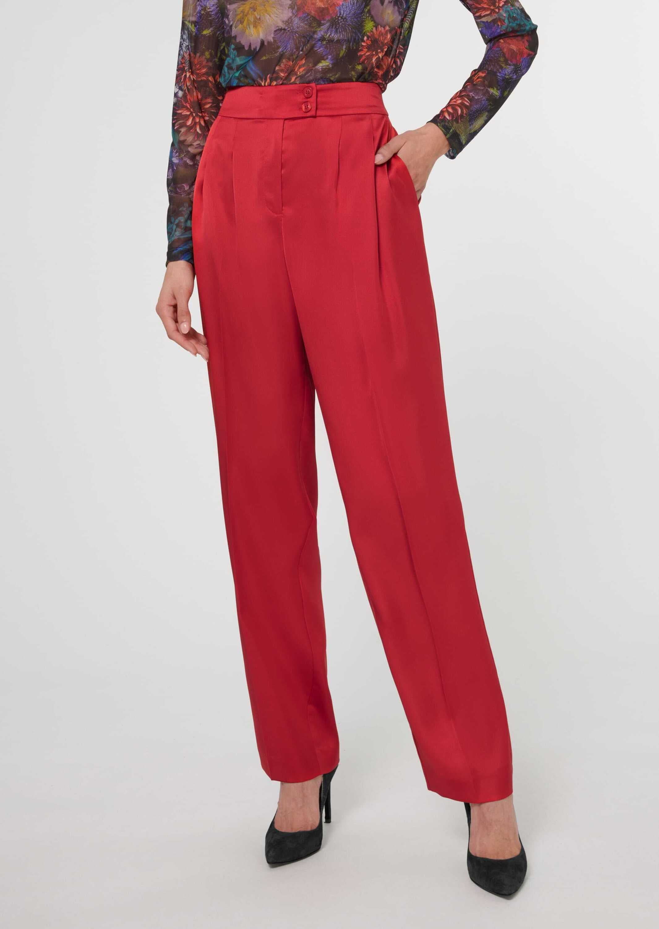 MADELEINE Bügelfaltenhose »Hose Weite Satinhose mit Bund- und Bügelfalten«