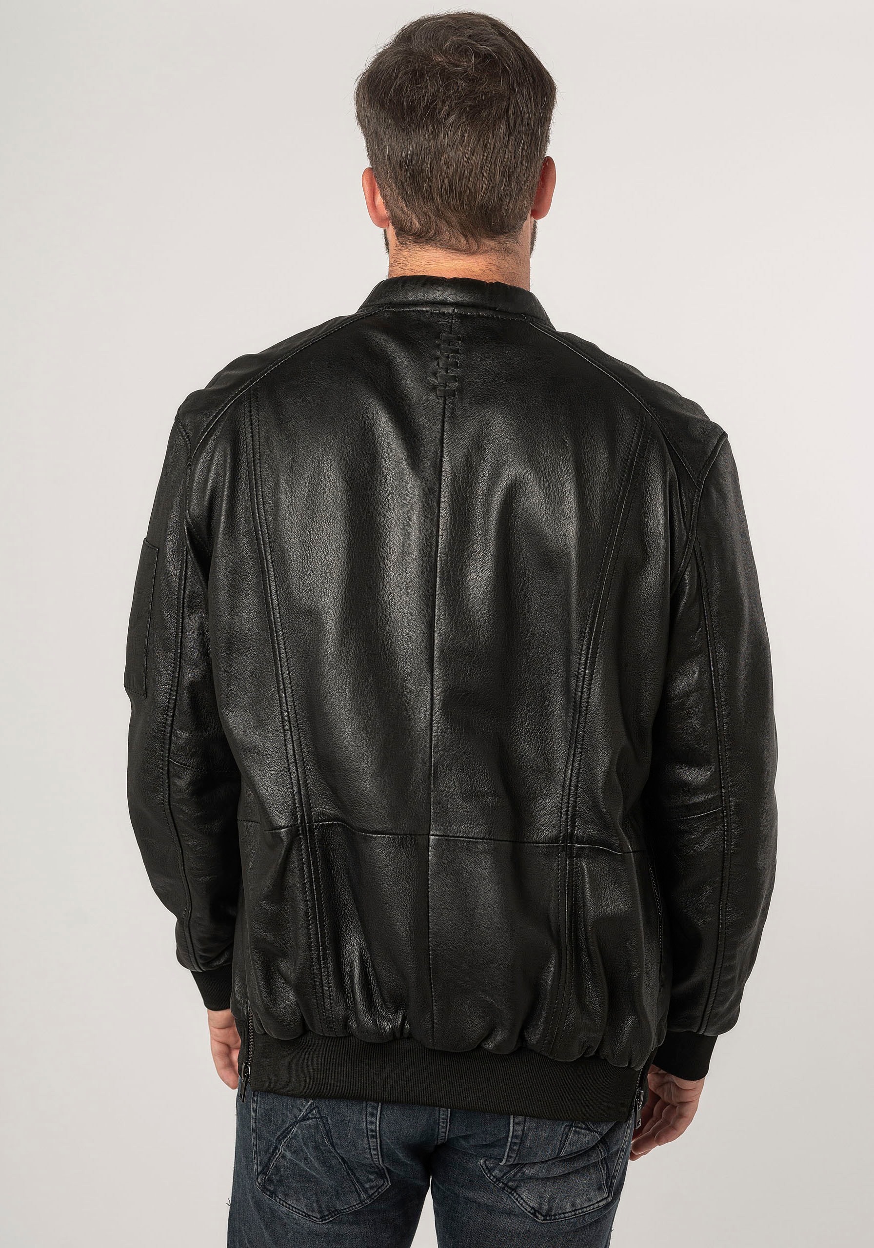 Mauritius Lederjacke »2Mkaira OS«, mit Reißverschluss, Strickbündchen, Ärmeltasche