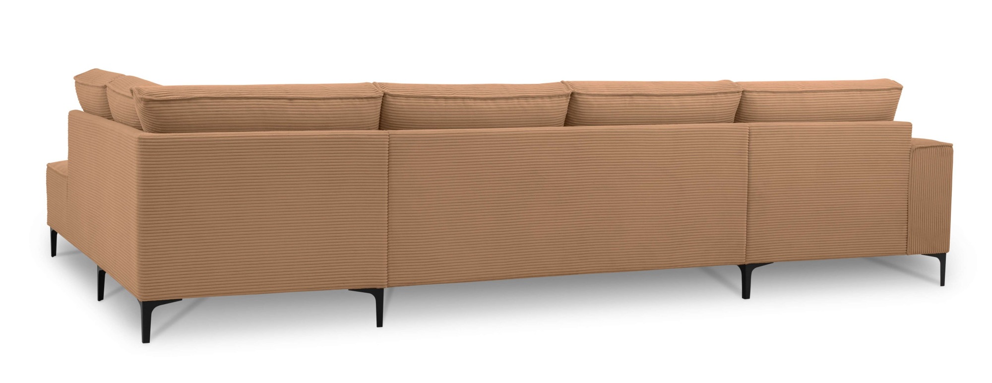 OTTO home Wohnlandschaft »XXL Sofa Oland, Struktur, Flachgewebe, Luxus-Microfaser, Boucle« U-Form, 345 cm, Wellenunterfederung, Skandi-Design, Metallfüße
