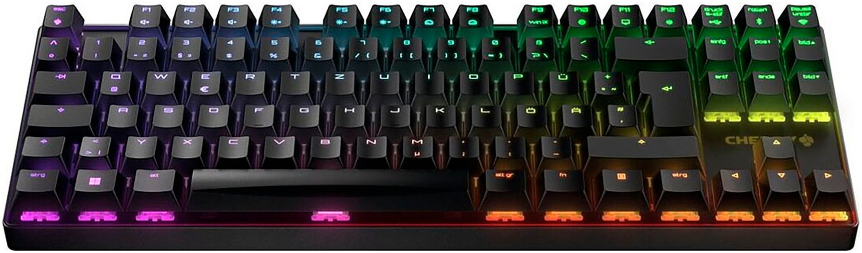 Cherry Tastatur »MX 8.2 TKL Wireless RGB«, (Fn-Tasten-Gaming-Modus-Funktionstasten-ausklappbare Füße-verstellbare Füße-Lautstärkeregler-USB-Anschluss)