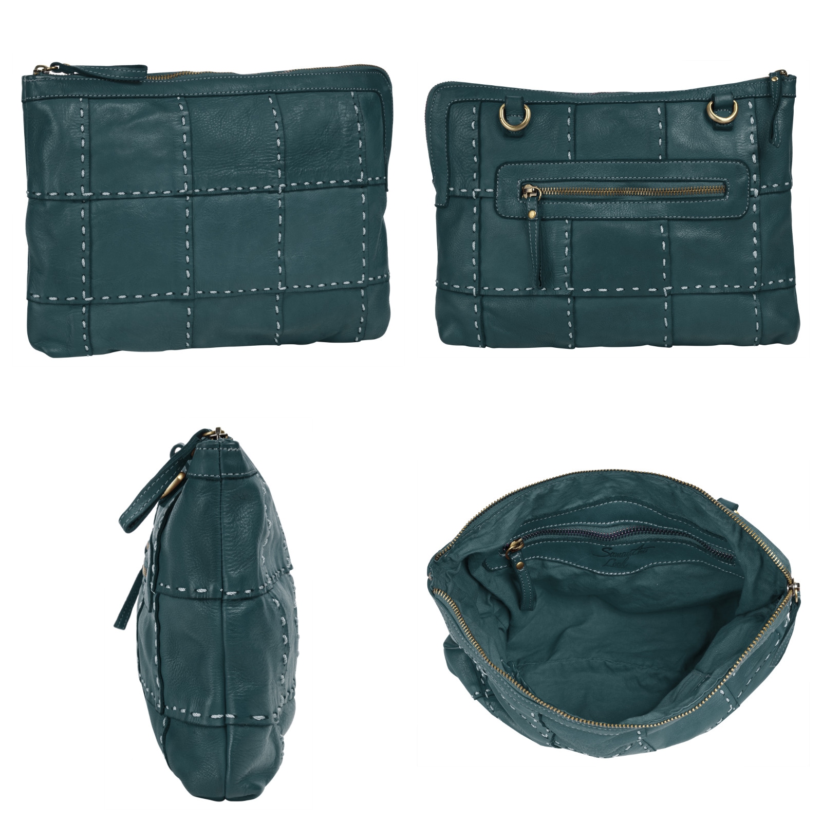 Samantha Look Umhängetasche, echt Leder, Made in Italy