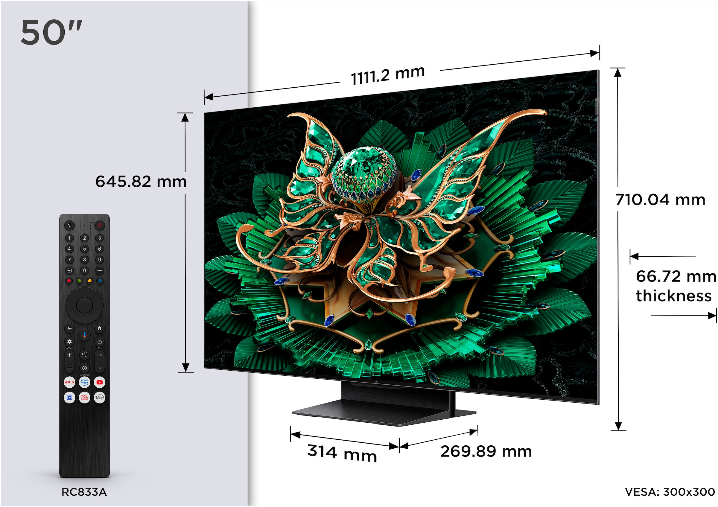 TCL Mini-LED-Fernseher »50Q7CX1«, 4K Ultra HD, Android TV-Smart-TV