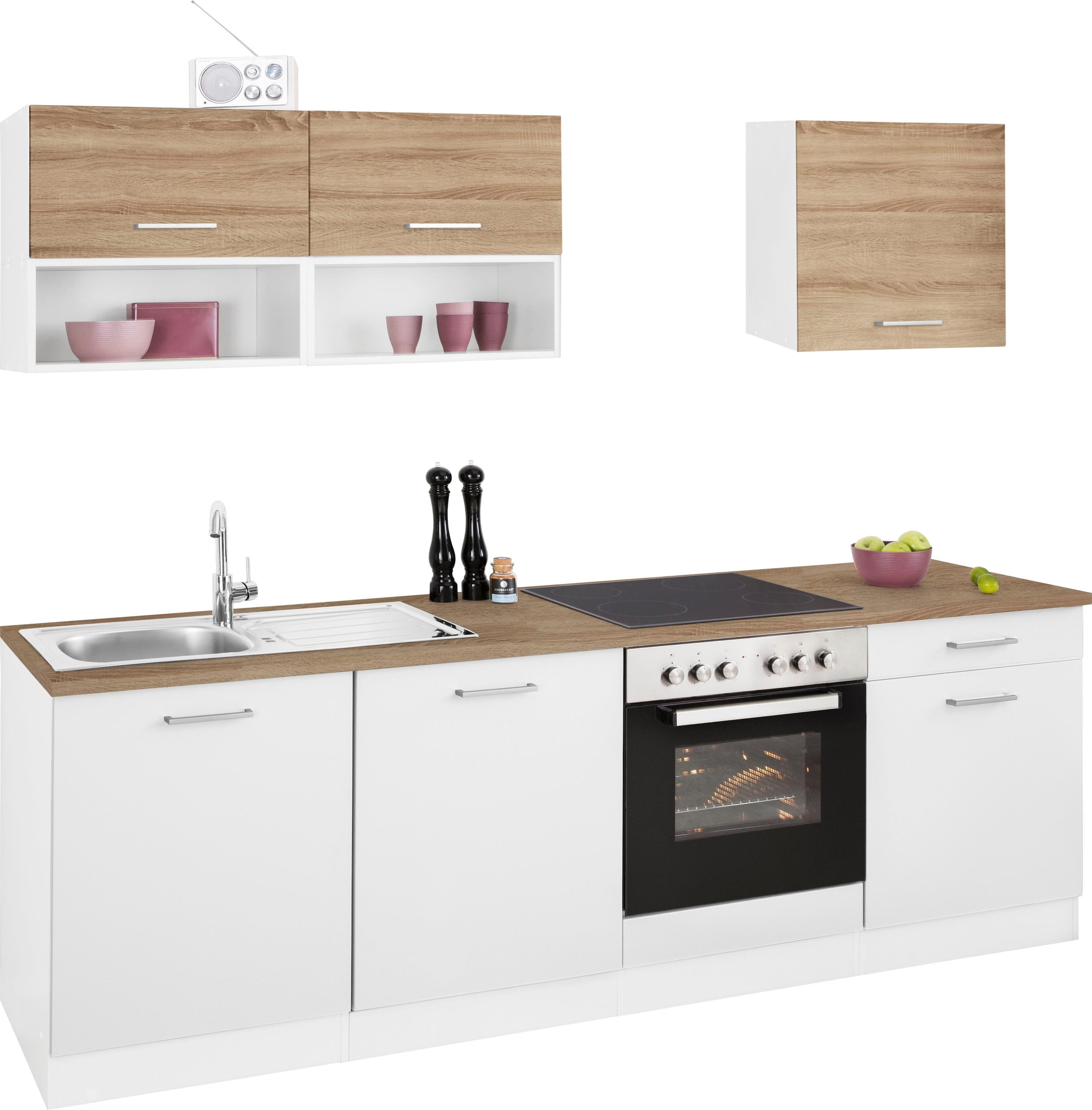 HELD MÖBEL Küchenzeile »Visby«, ohne 240 Online cm im Breite für E-Geräte, OTTO Shop Geschirrspülmaschine