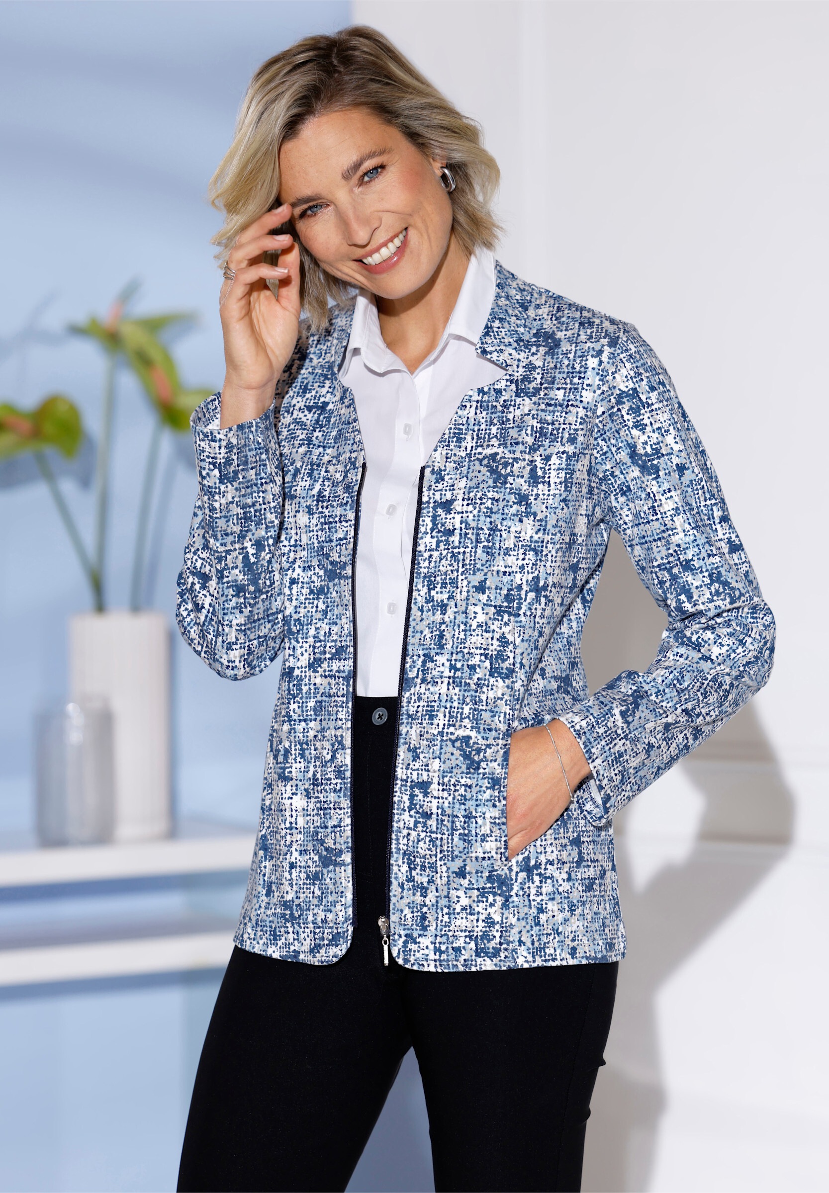 Sieh an! Sweatblazer »Sweatblazer Sweatblazer in Bouclé-Optik«