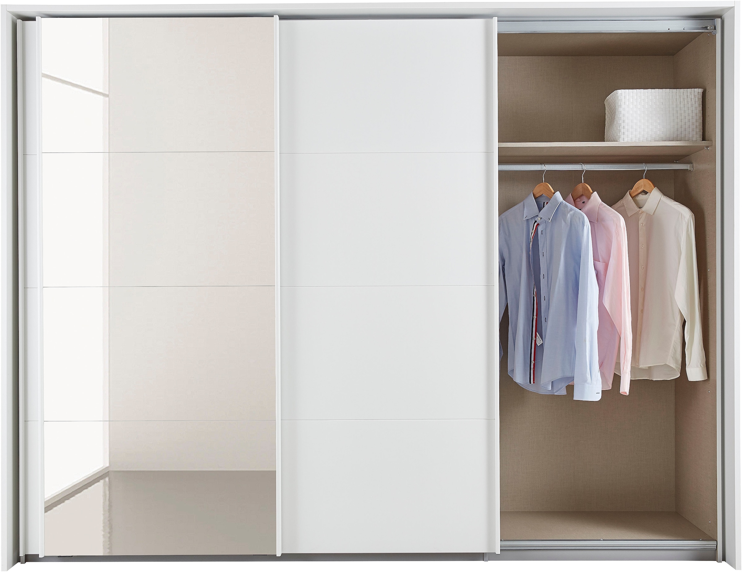 rauch Schwebetürenschrank »Kleiderschrank Schrank Garderobe Schlafzimmerschrank TUBONA« inkl. Schubkasteneinsatz und zusätzlichen Einlegeböden MADE IN GERMANY