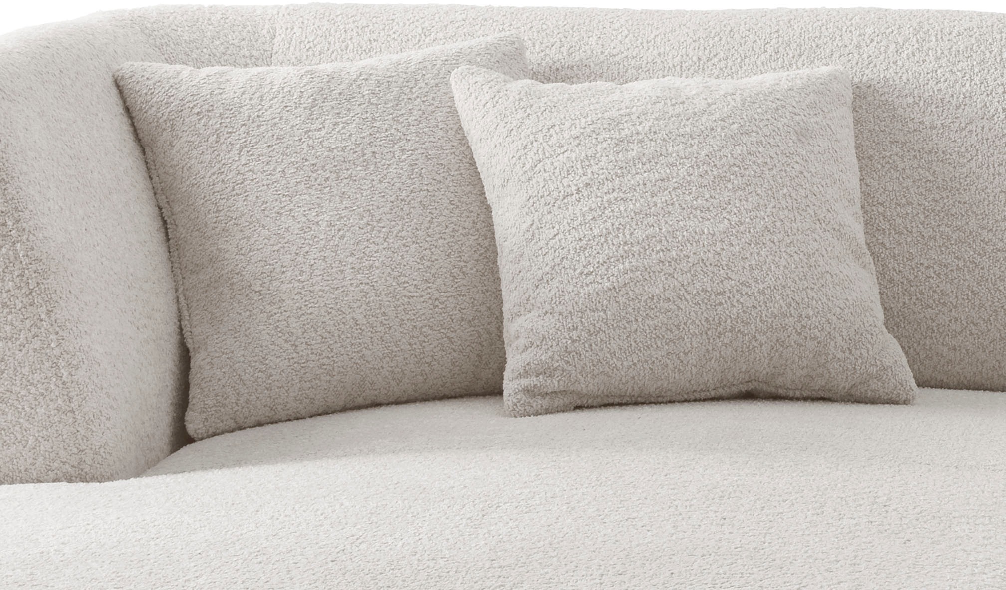 INOSIGN Ecksofa »Colori Polstermöbel mit zeitlos eleganter Rückenführung. L-Form«, Holzfußfarbe wählbar, inkl. 4x Zierkissen