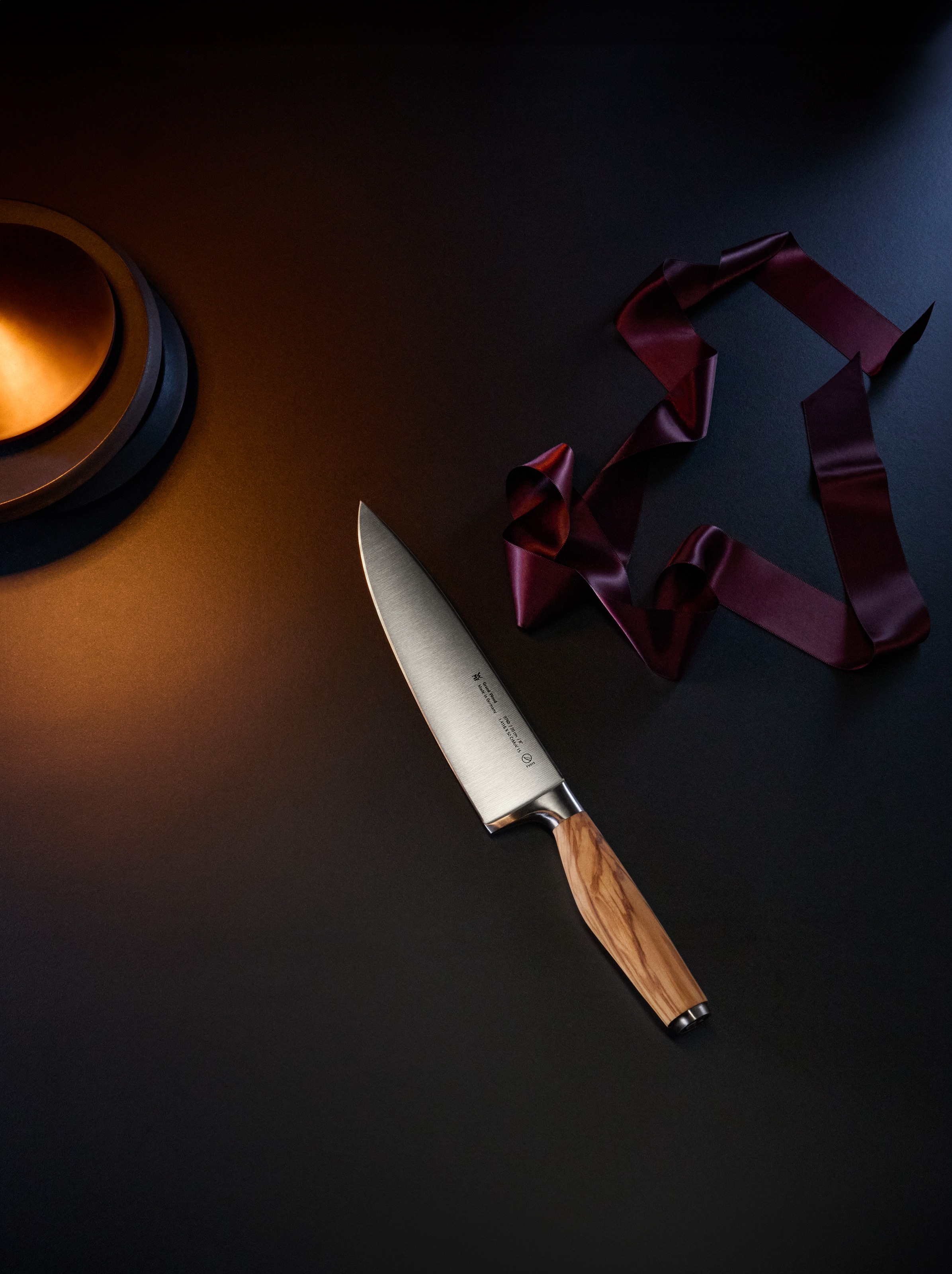 WMF Kochmesser »Grand Wood«, (1 tlg.), 20 cm, Olivenholzgriff, handgeschmiedeter Spezialklingenstahl